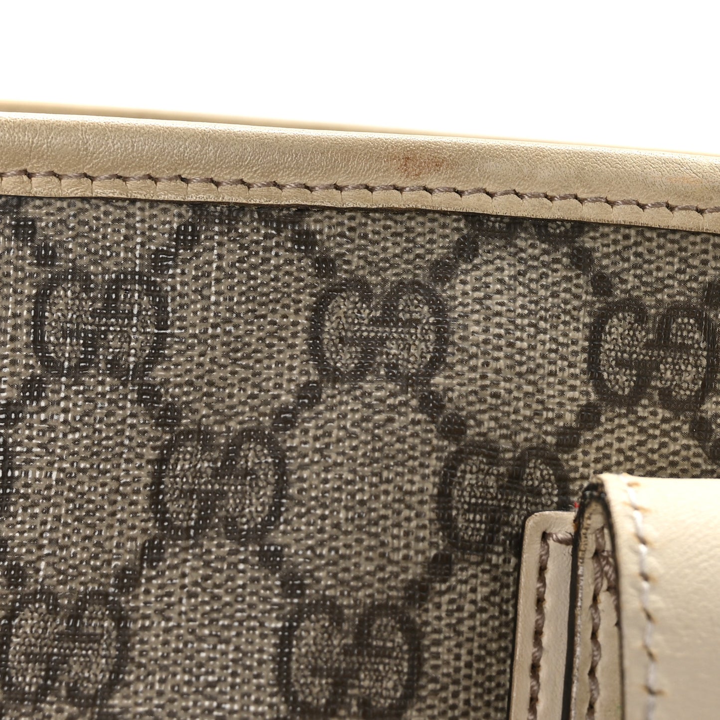 GG Supreme Monogram Medium Zippered Shopping Tote Off White