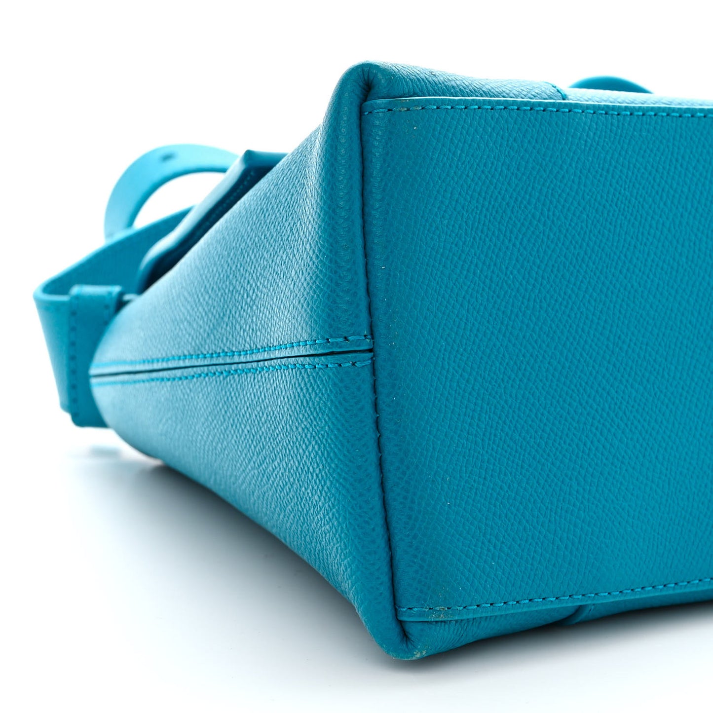 Grained Calfskin Small Downtown Shoulder Bag Turquoise