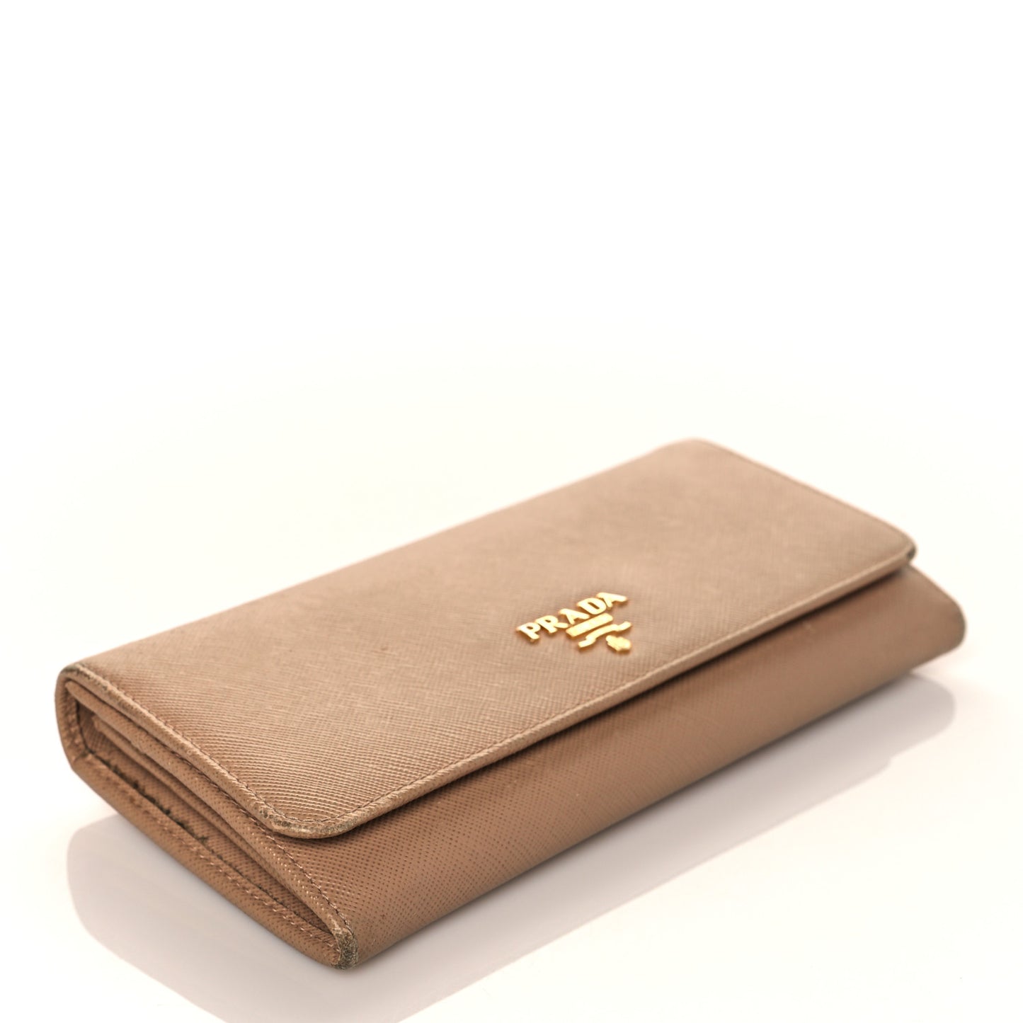 Saffiano Metal Continental Flap Wallet Cammeo