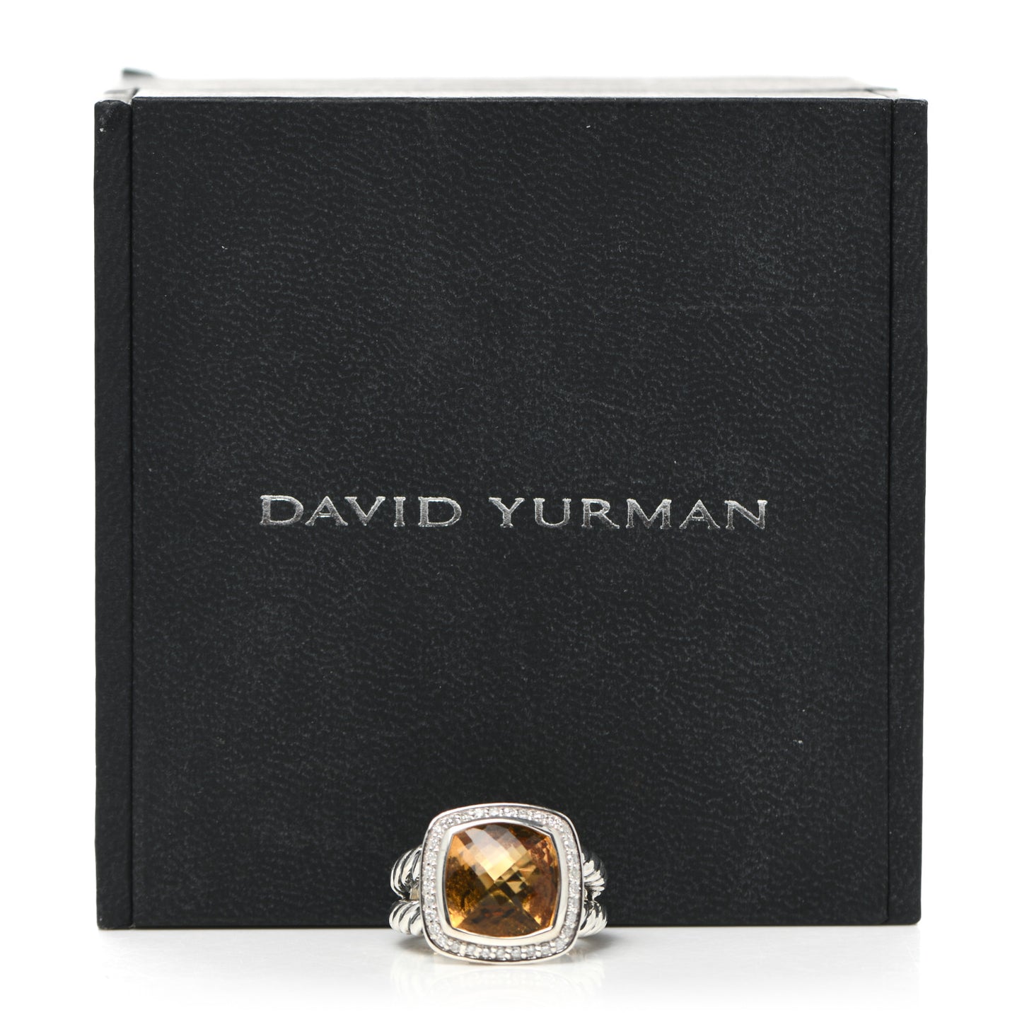 Sterling Silver Diamond Citrine 11mm Albion Ring 51 5.75