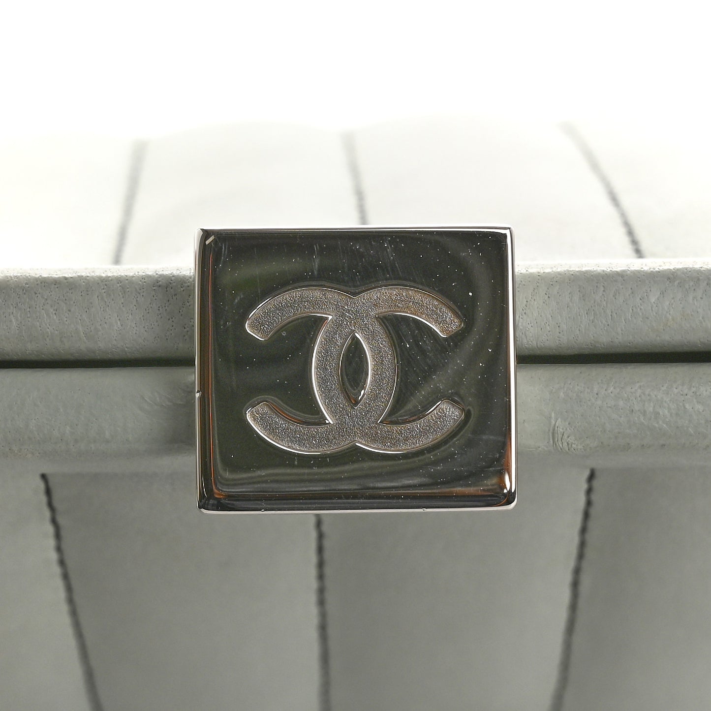 Lambskin Vertical Quilted Mademoiselle Clutch Light Green