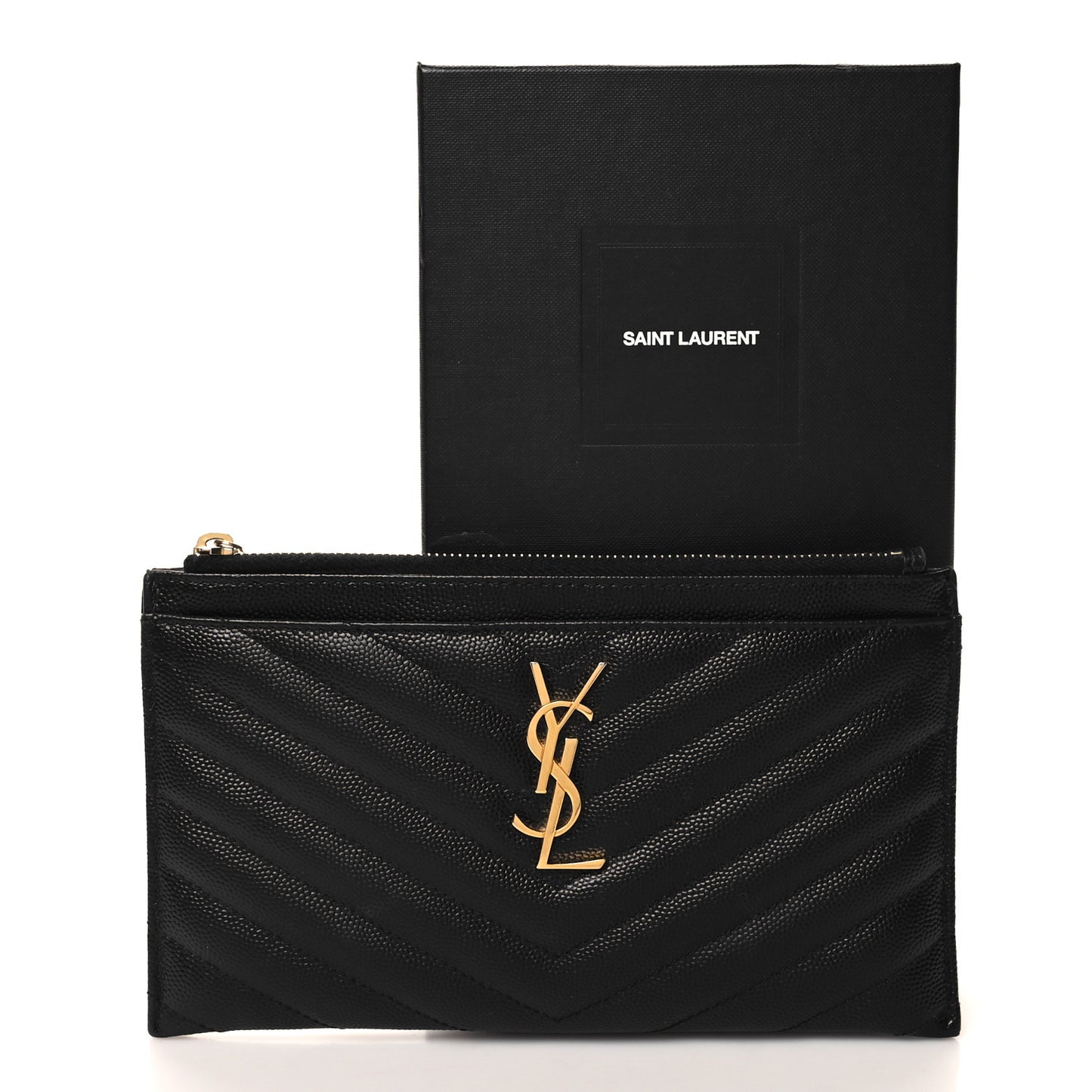 Grain De Poudre Chevron Monogram Bill Pouch Black