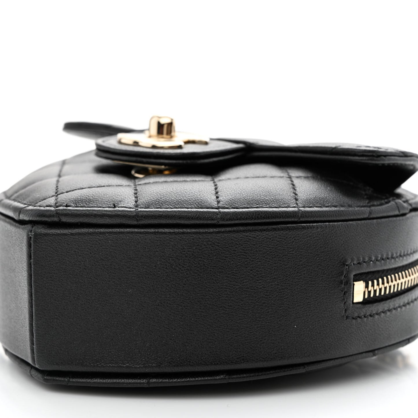 Lambskin Quilted CC In Love Heart Clutch With Chain Black