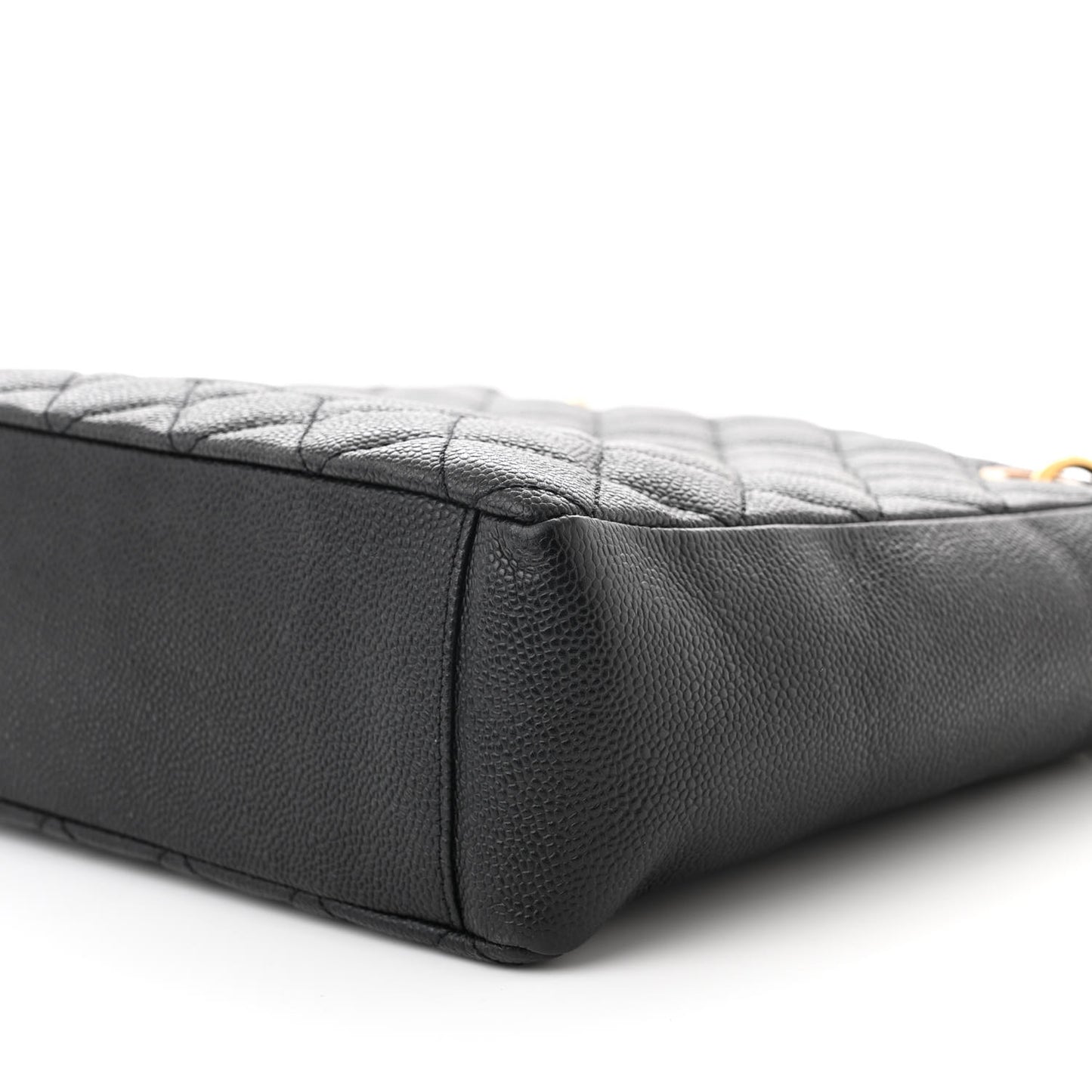 Caviar Quilted Petit Shopping Tote PST Black