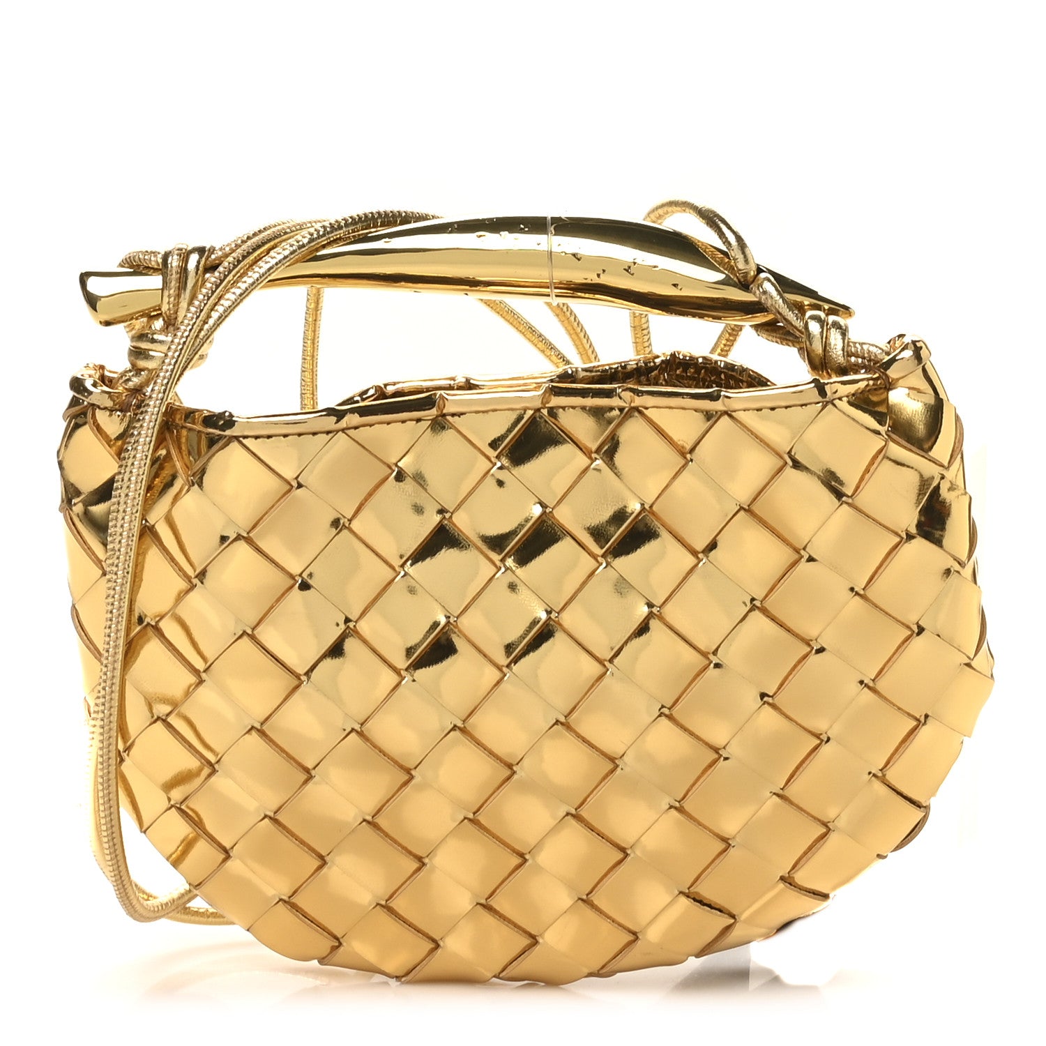 Bottega Veneta Mirror Laminated Nappa Intrecciato Mini Sardine Bag