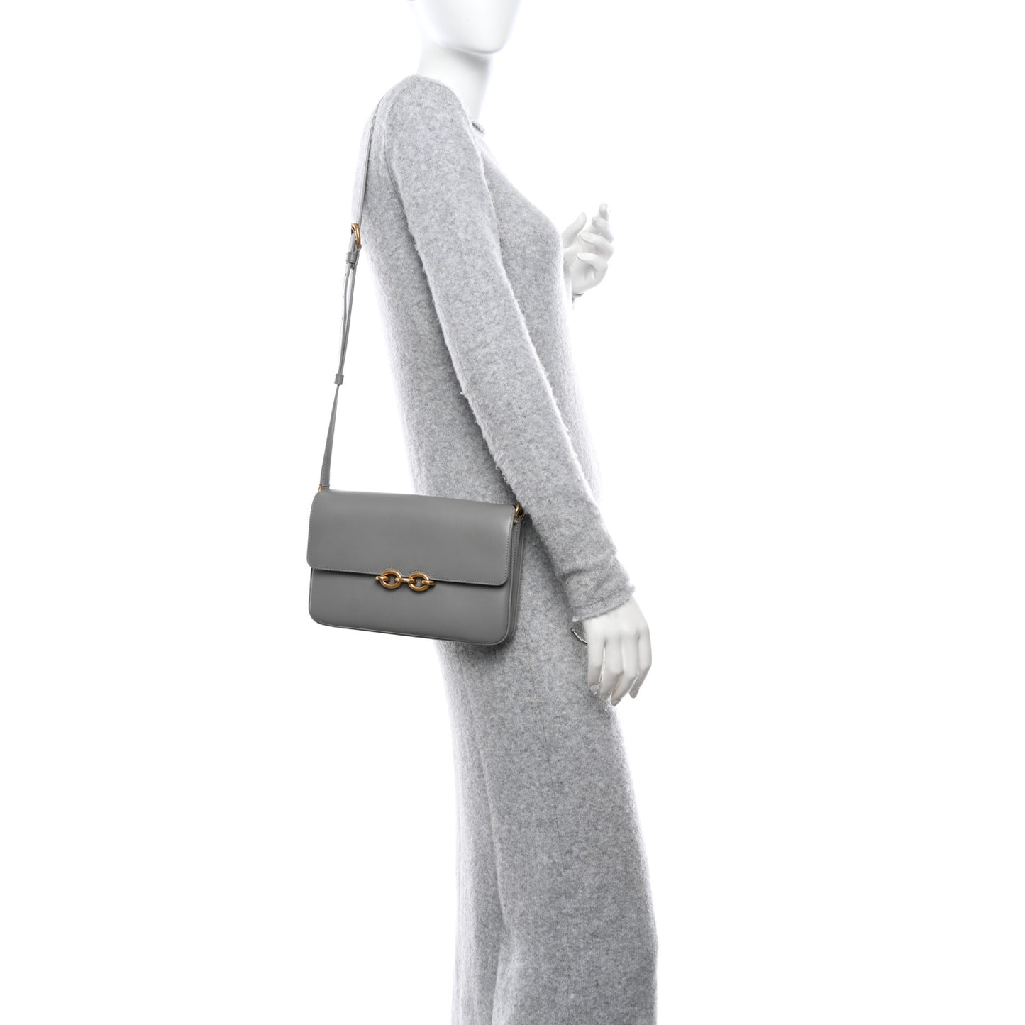 Smooth Calfskin Le Maillon Satchel Grey