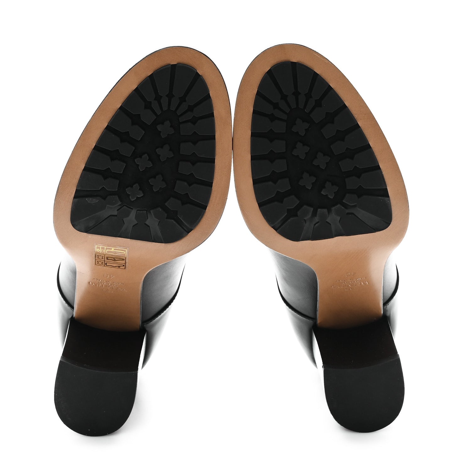 Calfskin Rockstud Double Buckle Beatle Chelsea 70mm Ankle Boots 40 Black