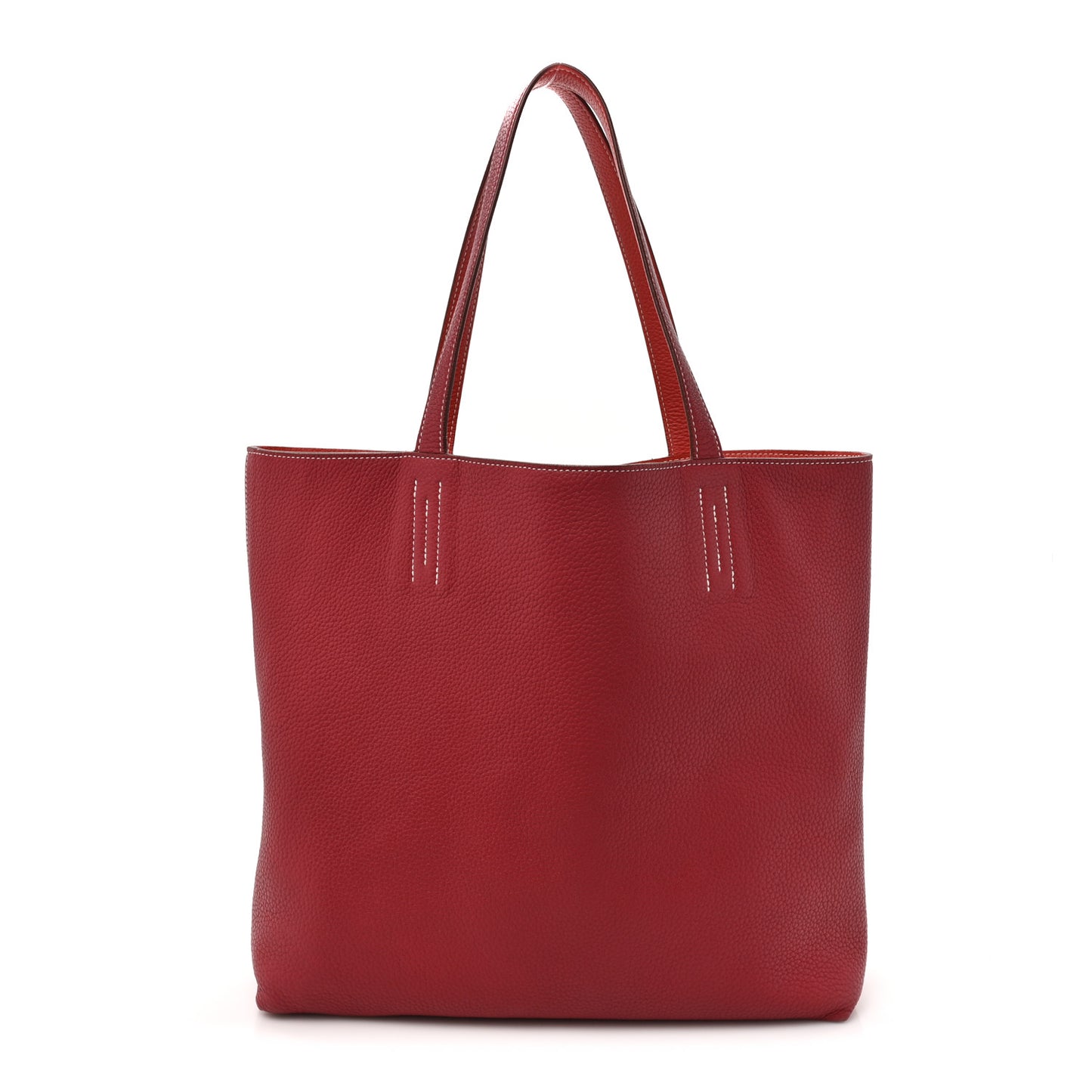 Taurillon Clemence Double Sens 45 Reversible Tote Rubis Bougainvillea