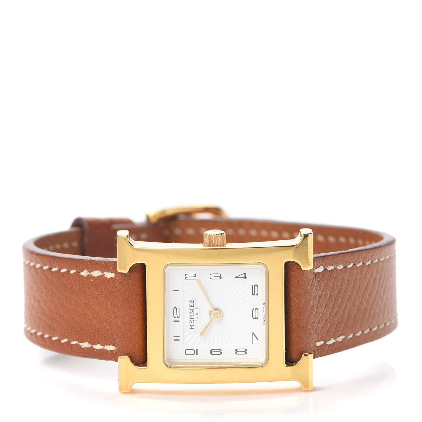 Stainless Steel Epsom 21mm Heure H Hour Quartz Watch Gold