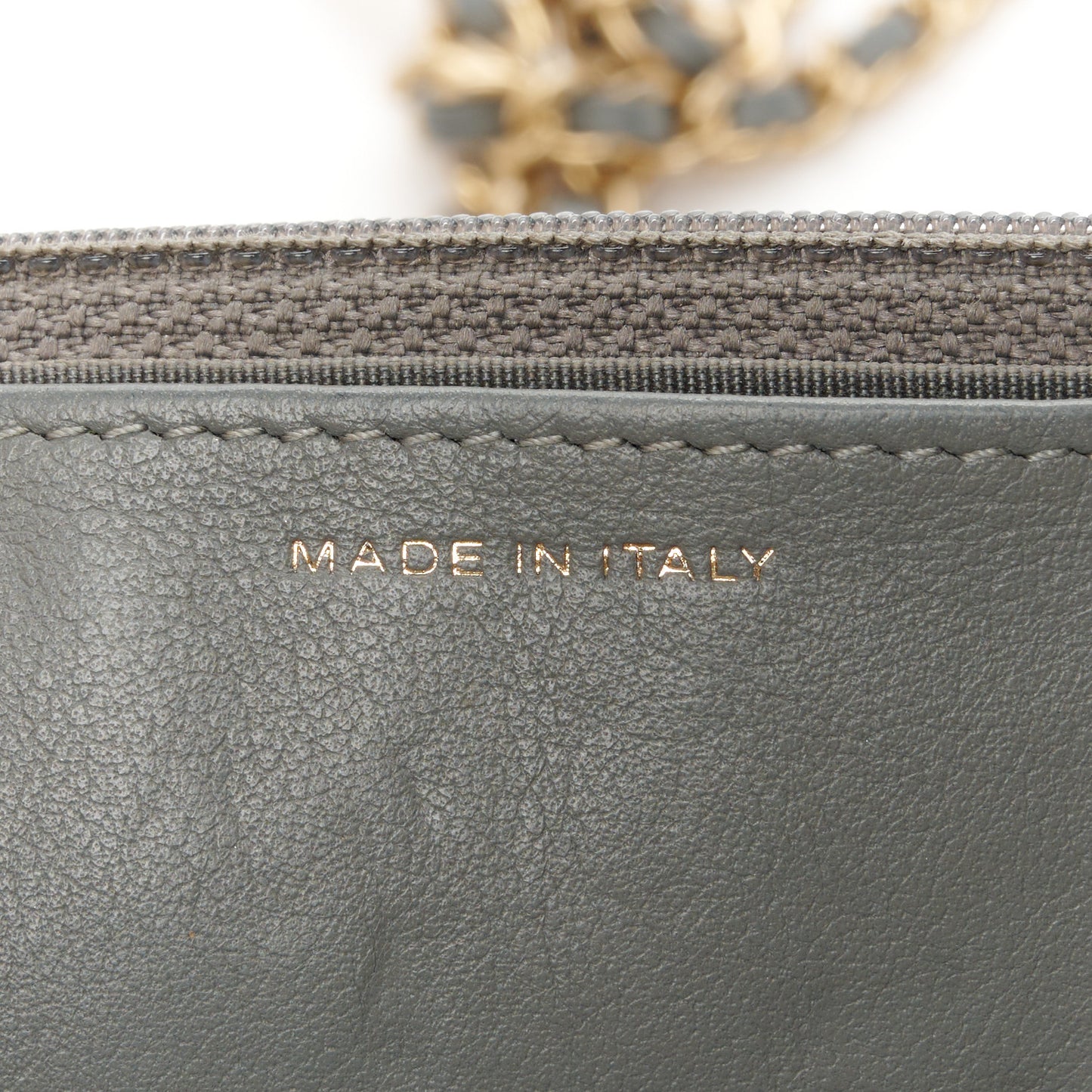 Lambskin Quilted Boy Wallet On Chain WOC Grey