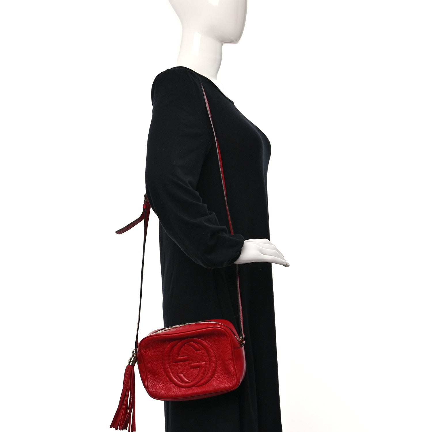 Gucci Pebbled Calfskin Small Soho Disco Bag Tabasco Red 2 of 11