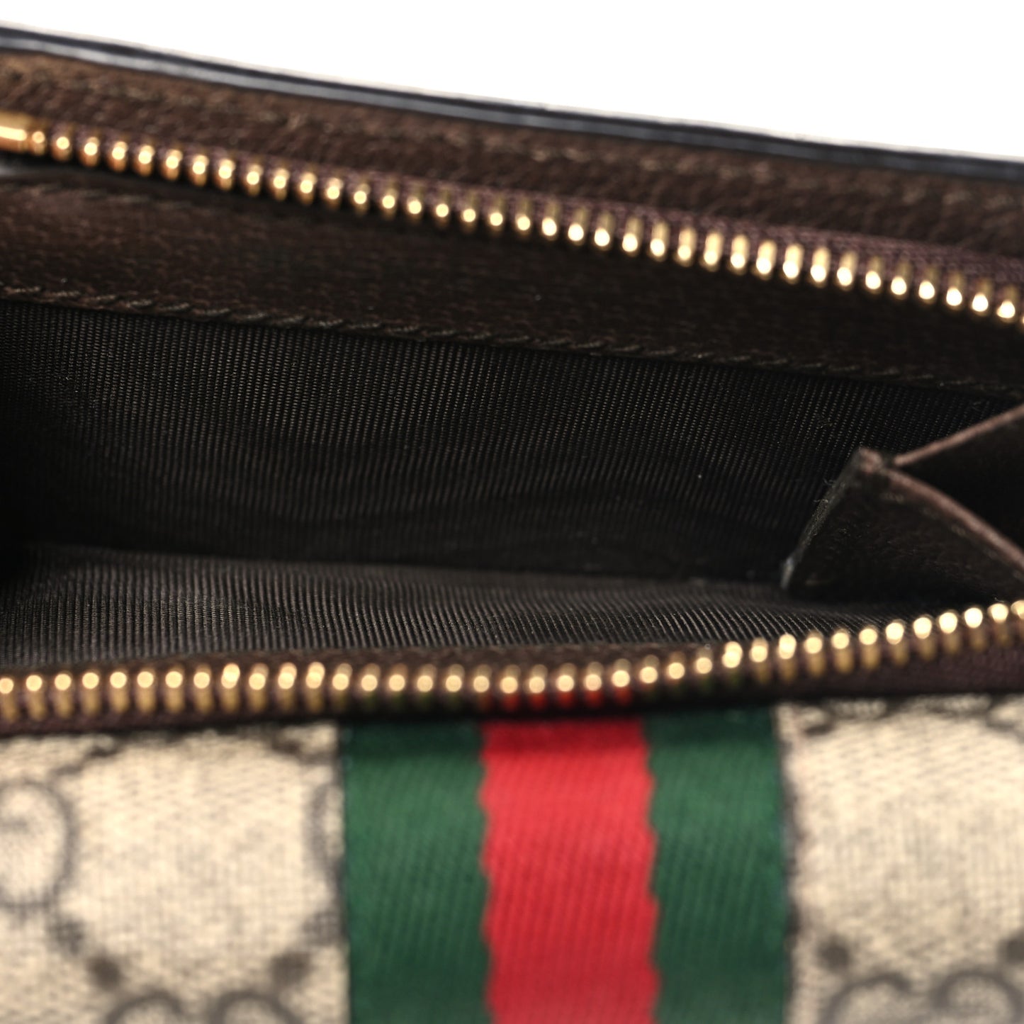 GG Supreme Monogram Web Ophidia Bi-Fold Wallet Beige New Acero