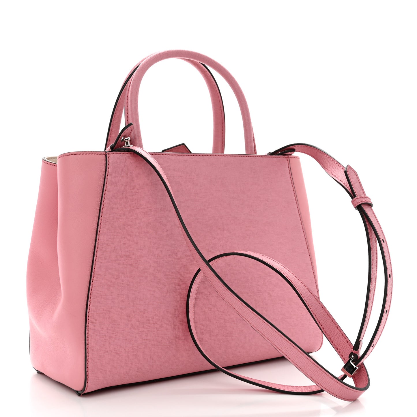Vitello Elite Flamingo Mink Monster Charm Petite 2Jours Tote Pink Multicolor