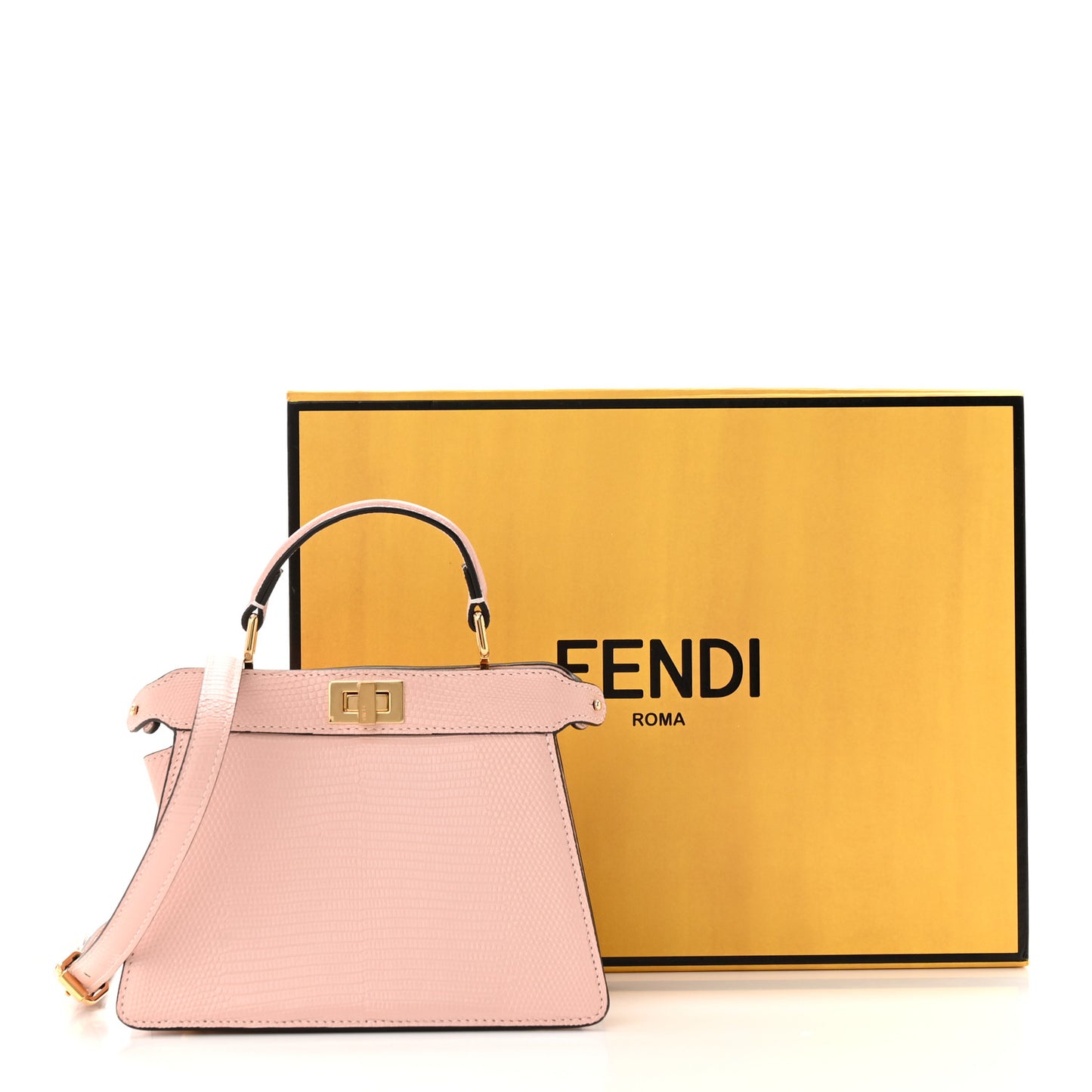 Glazed Lizard Shiny Nappa Petite Peekaboo I SEE U Satchel Rosa Confetto