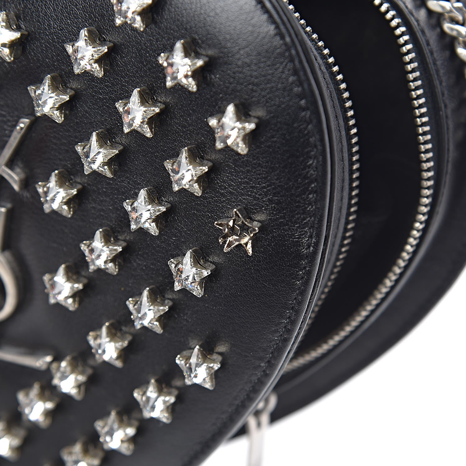 Saint Laurent Calfskin Star Studded Small Love Heart Chain Bag Black 8 of 12