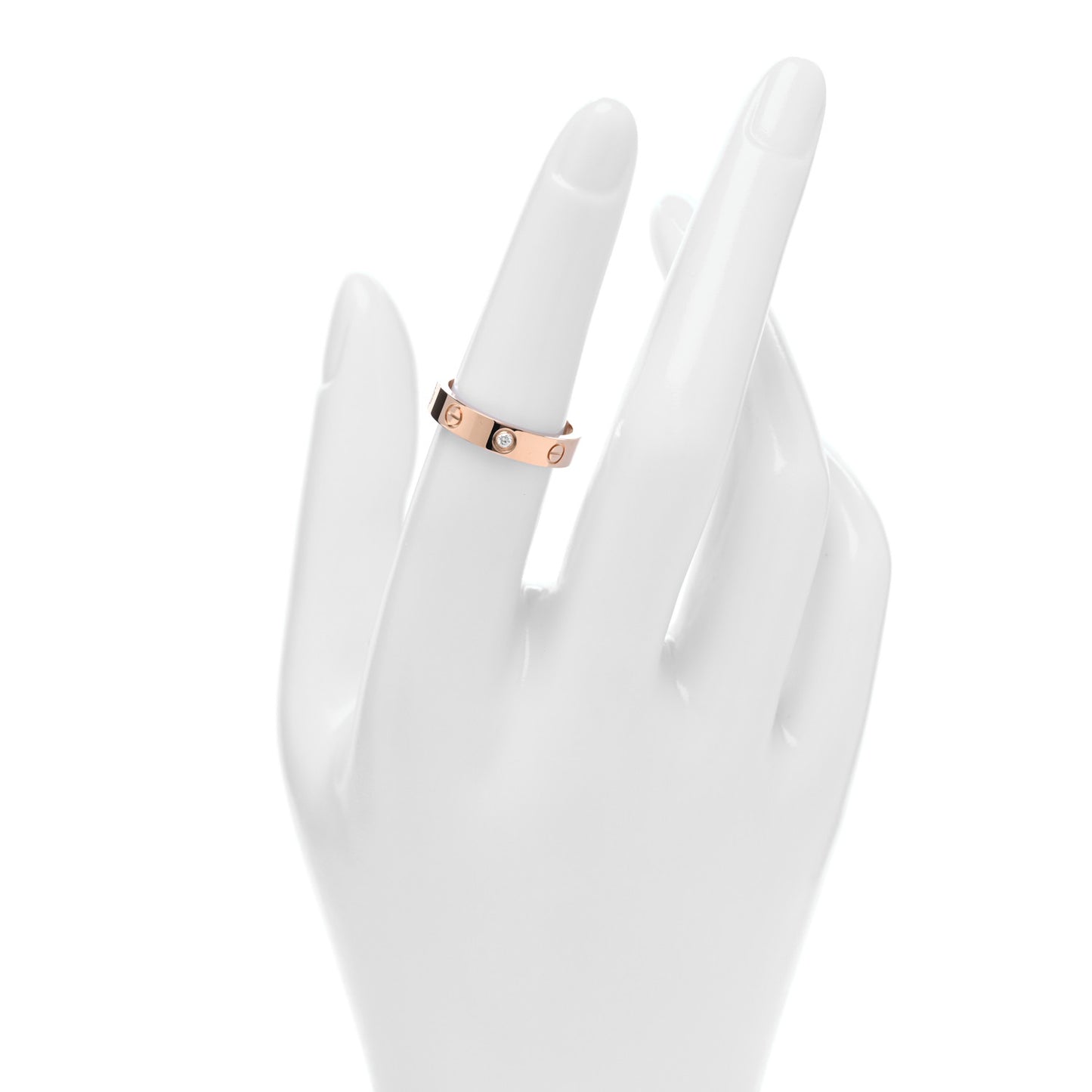 18K Pink Gold Diamond 4mm LOVE Wedding Band Ring 52 6