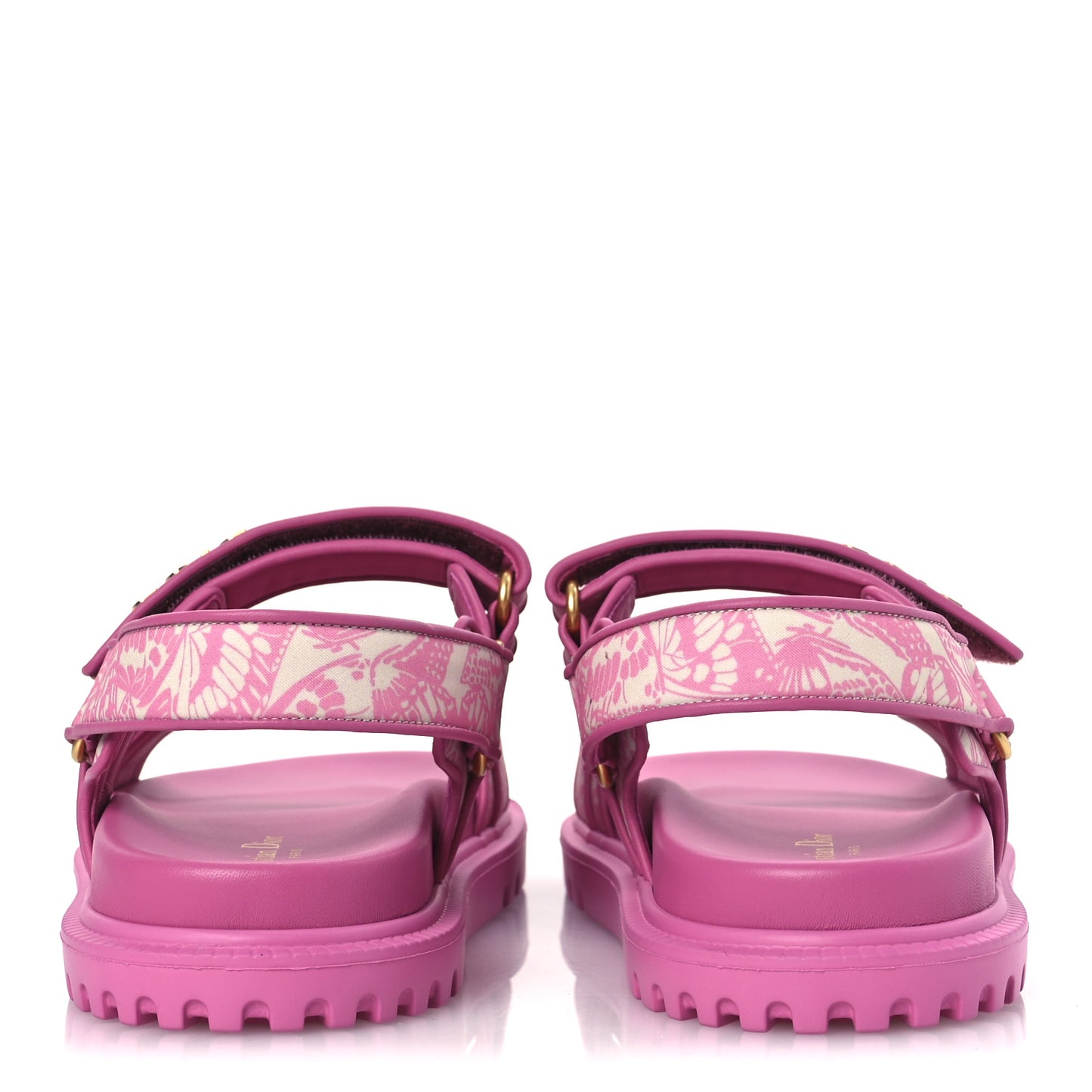 Technical Fabric All Over Butterflies Dioract 10mm Sandals 38 Peacock Pink