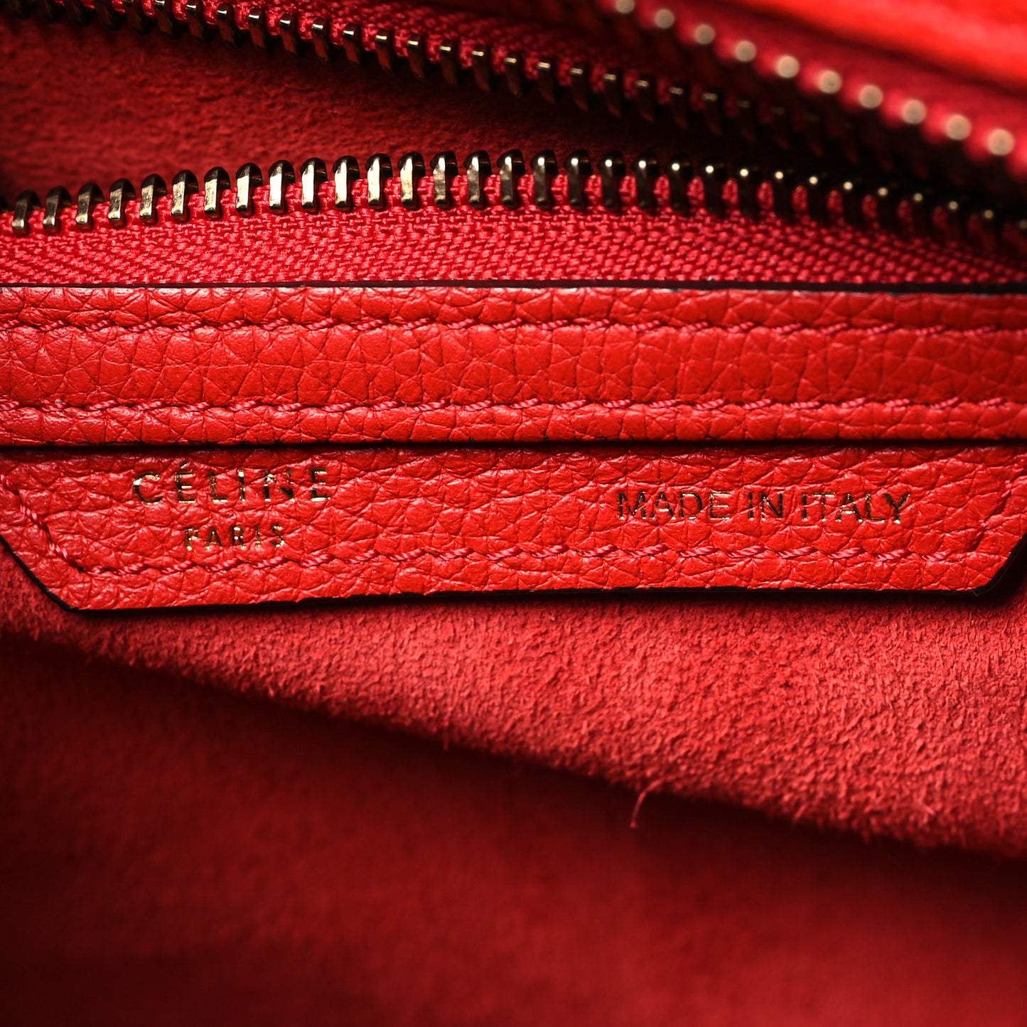 Drummed Calfskin Micro Luggage Red