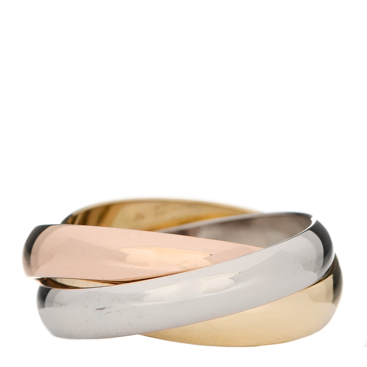 18K Pink Yellow White Gold Classic Les Must De Cartier Trinity Ring 50 5.25