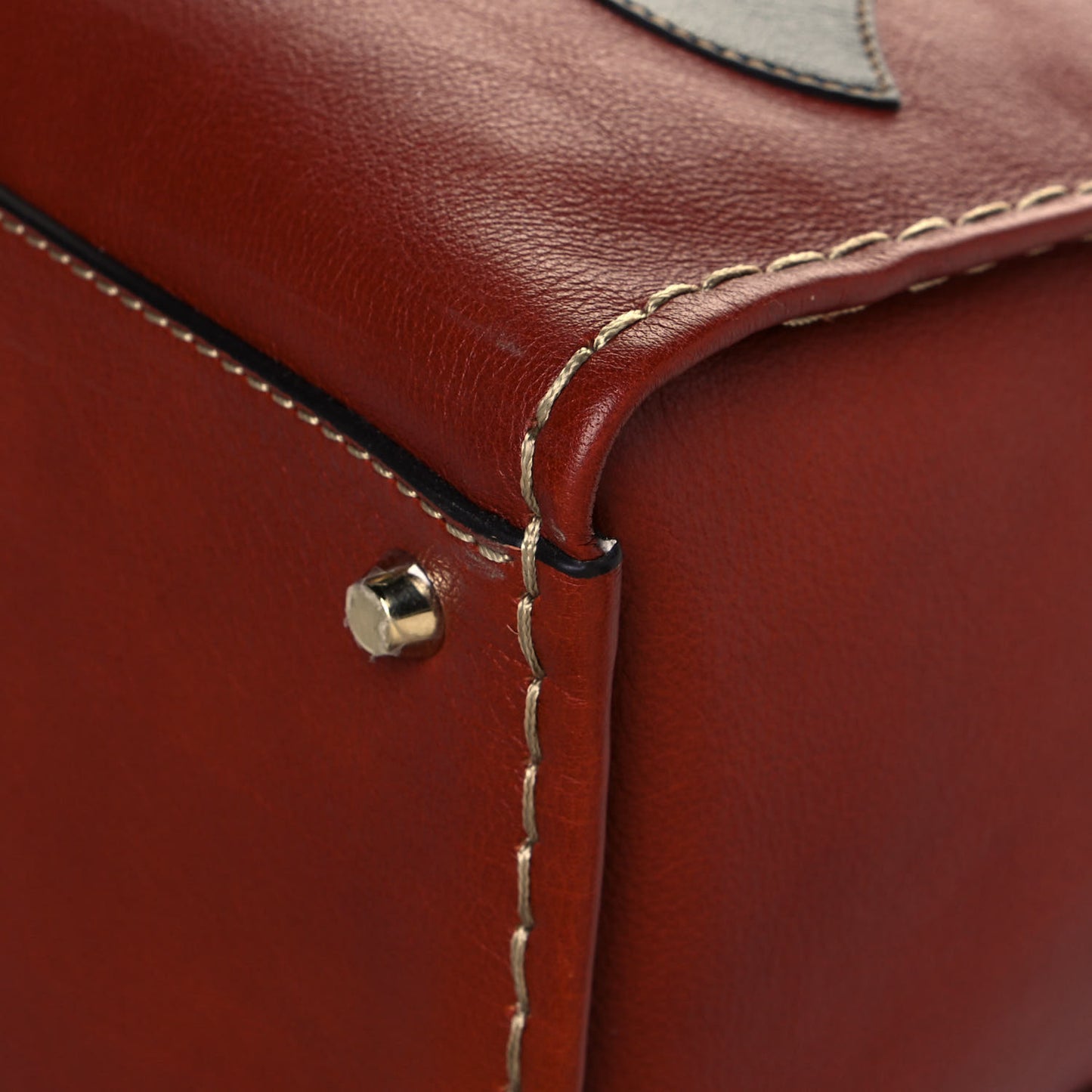 Buffalo Leather Recycled Cashmere Scallop Patches Large Edith Day Bag Sepia Multicolor