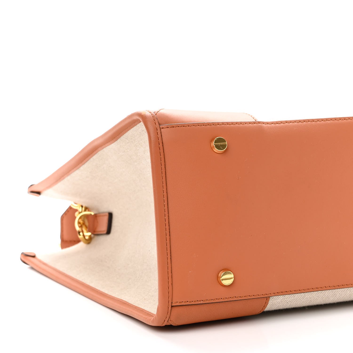 MCM Calfskin Linen Large Munchen Tote Cognac 9 of 12