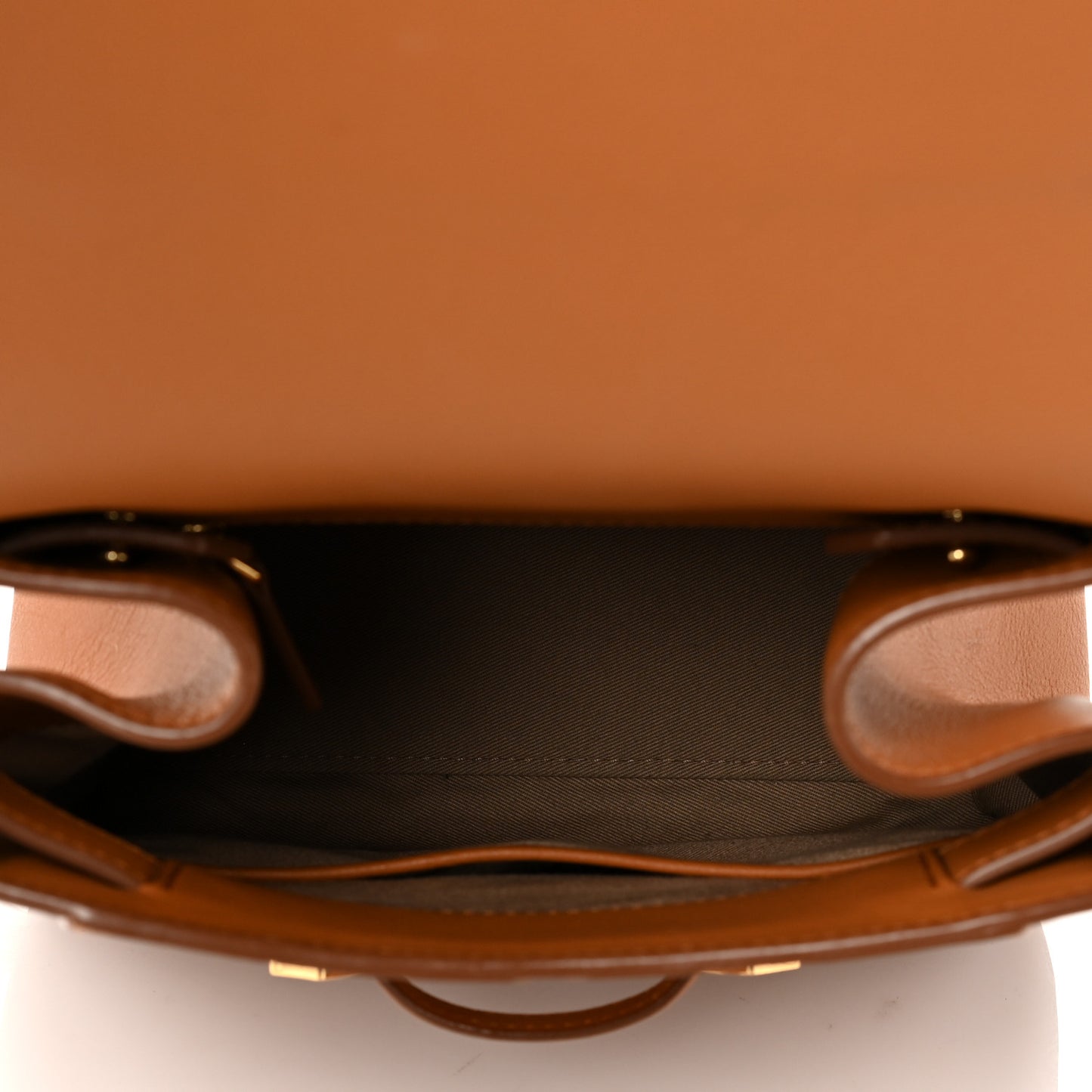 Calfskin Ottoman Essential Visetos Small Backpack Cognac