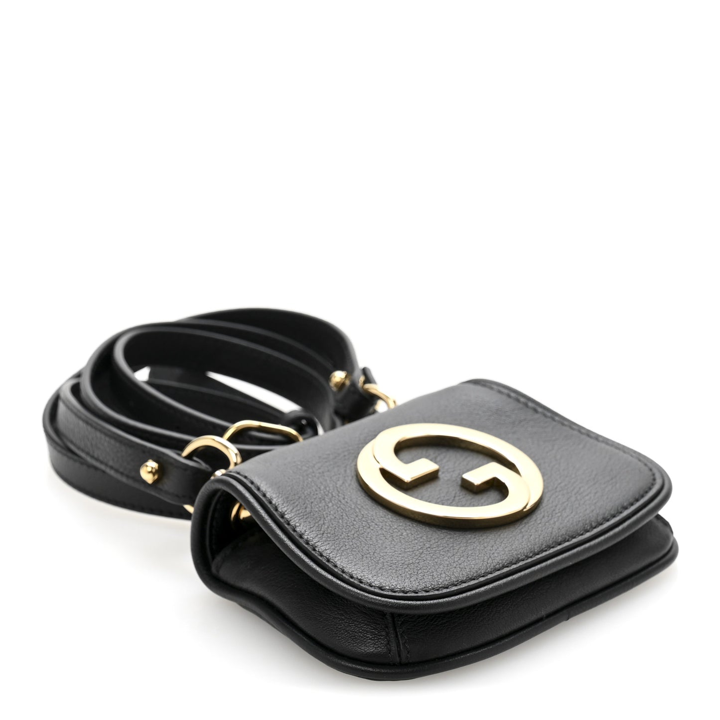 Roxy Calfskin Blondie Card Case Wallet with Strap Black