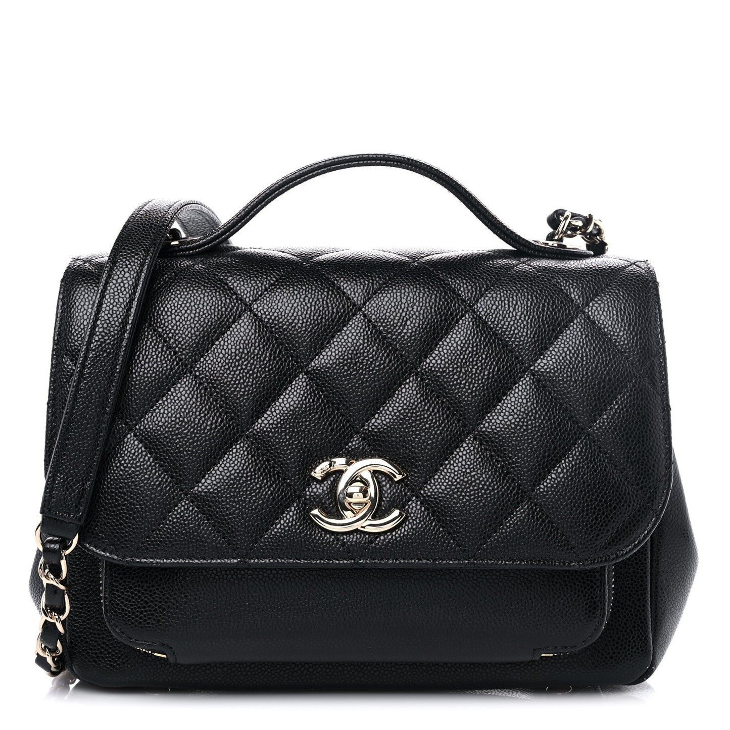 Caviar Quilted Medium Business Affinity Flap Black
