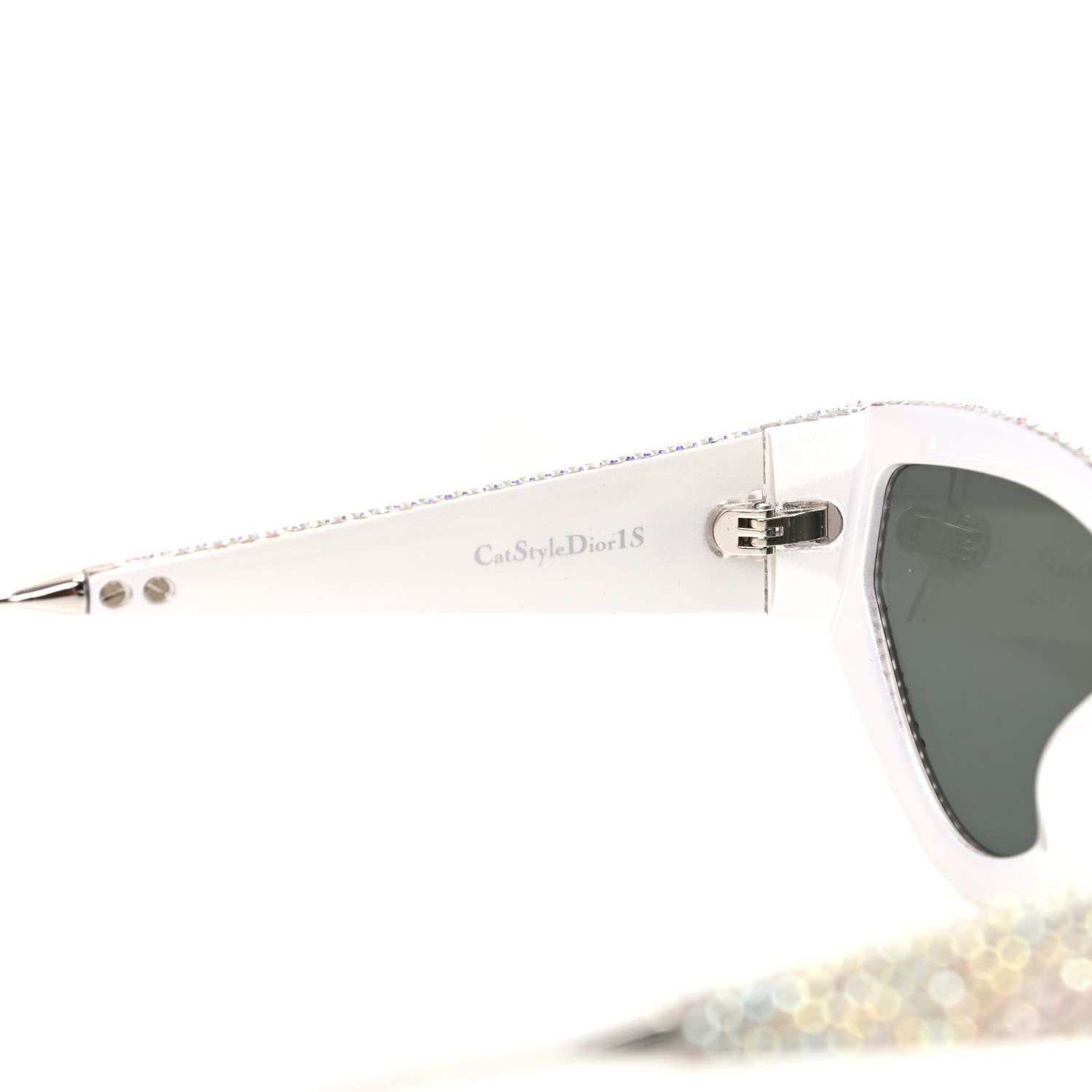 Christian Dior Acetate Crystal CatStyleDior1S Sunglasses Silver 6 of 7