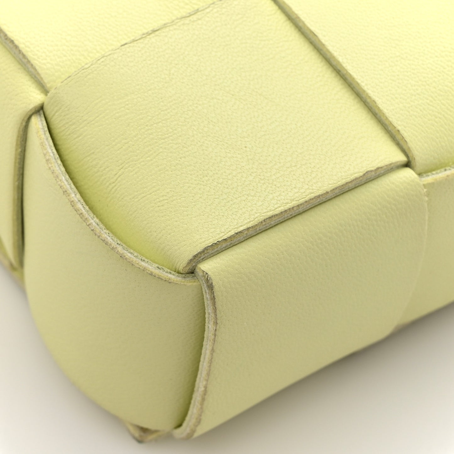 Lambskin Maxi Intreccio Candy Cassette Crossbody Bag Lemon Washed