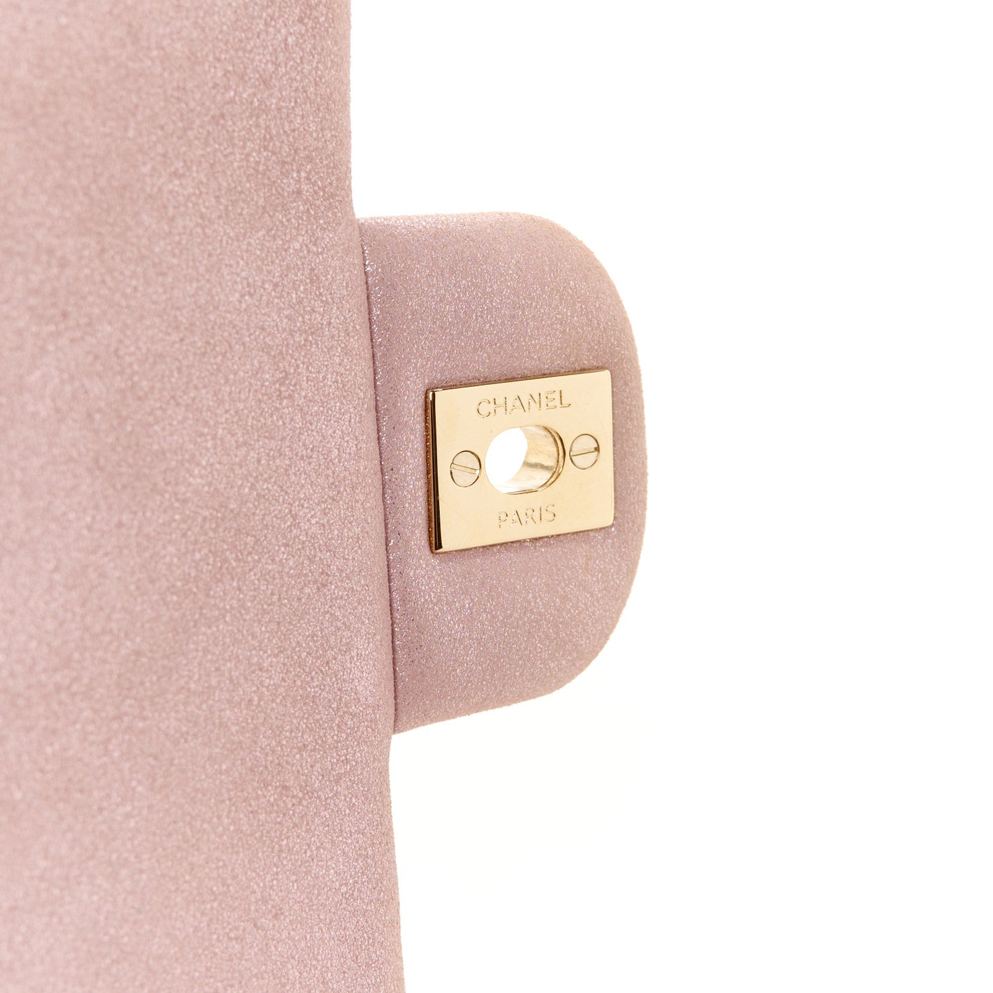 Iridescent Calfskin Quilted Clutch With Chain Flap Pink