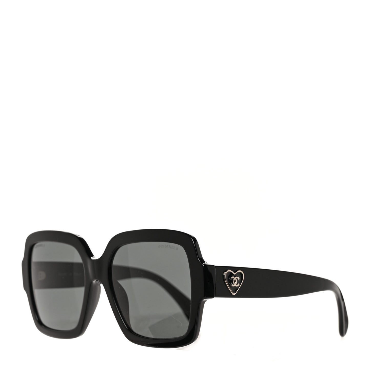 Acetate Square Heart Sunglasses 5479-A Black