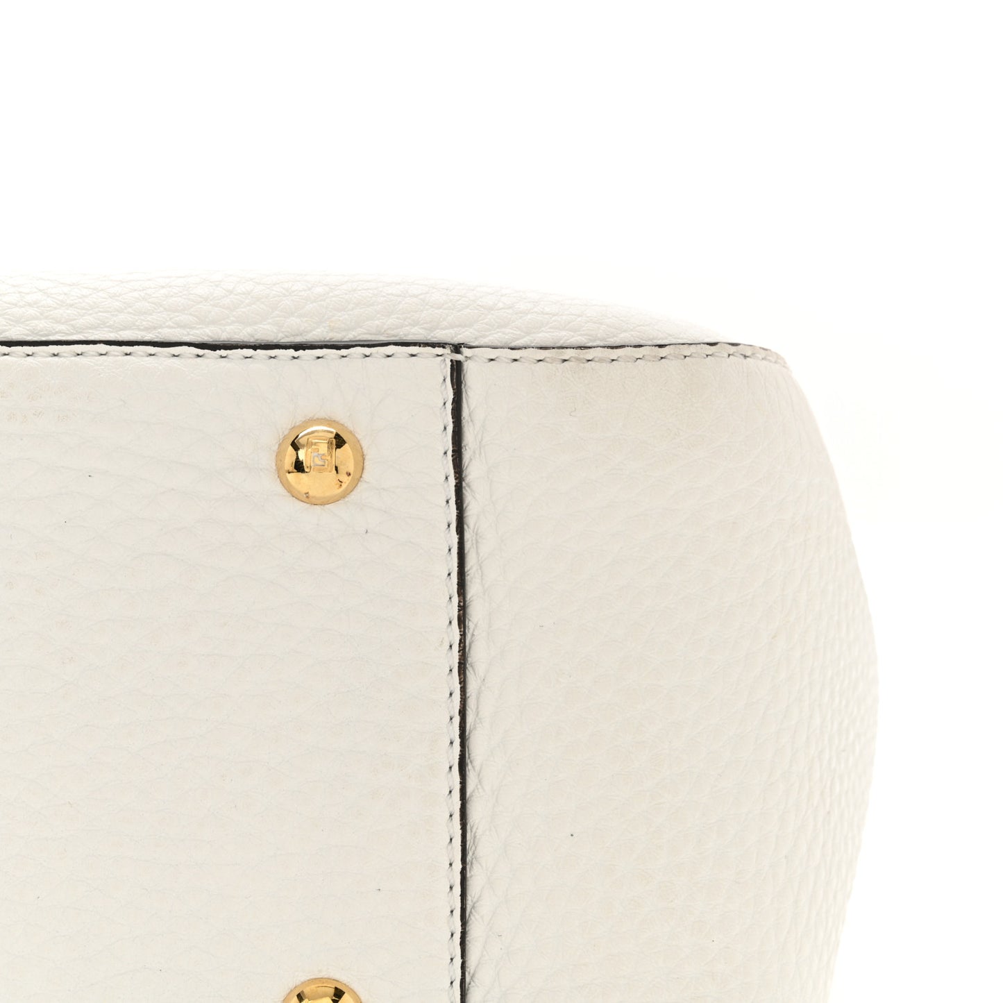 Cuoio Romano Selleria Small FF Tote White Ice