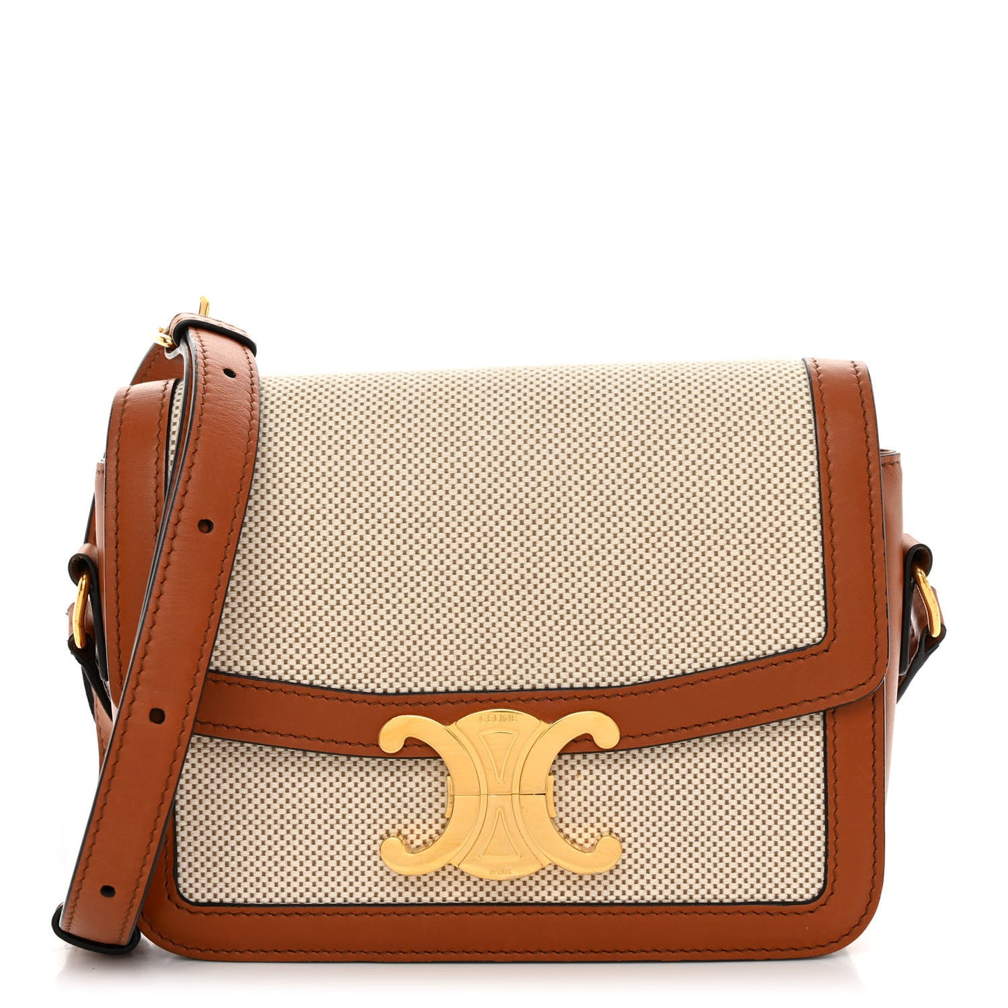 Textile Natural Calfskin Teen Triomphe White Tan