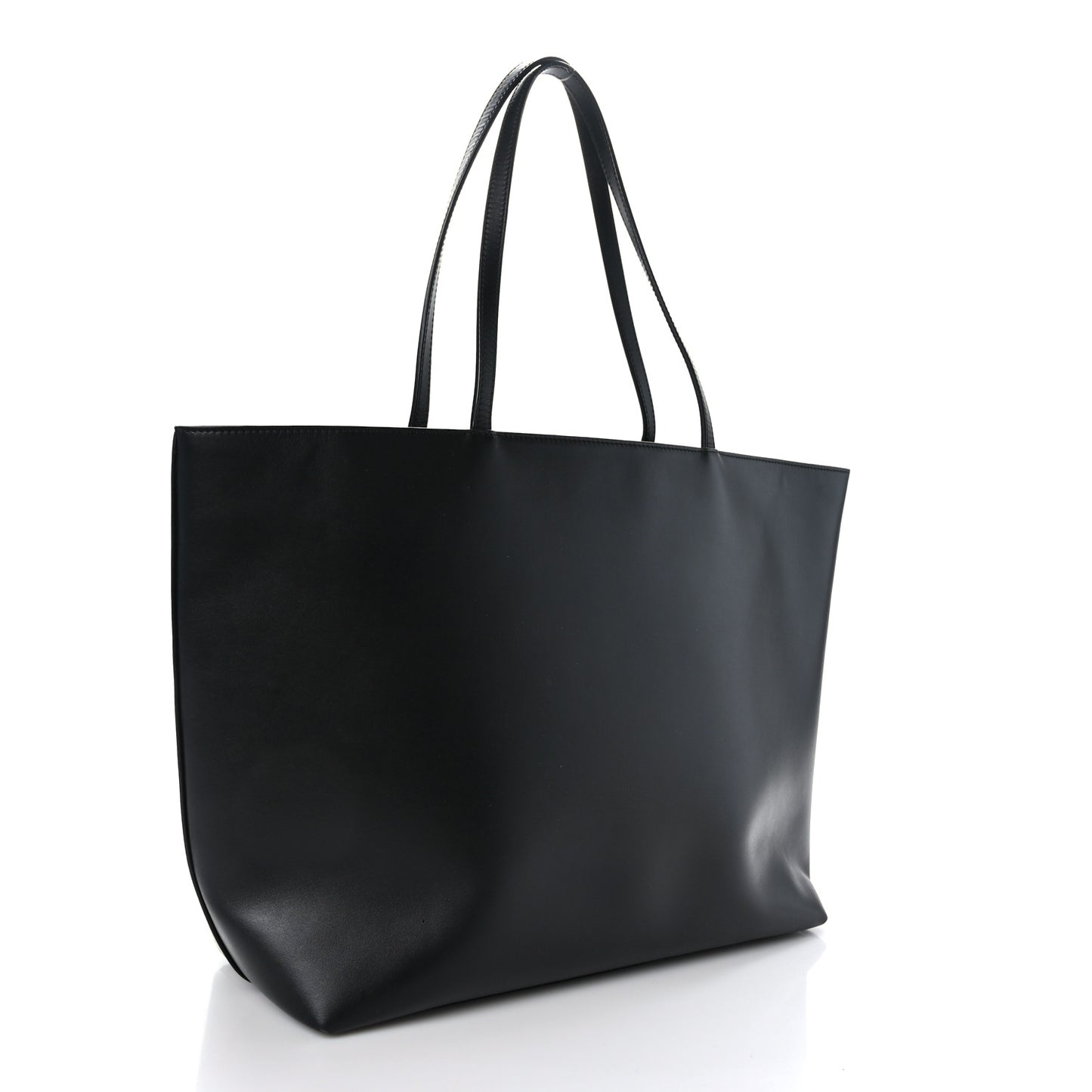 Calfskin DG Logo Shopper Tote Black
