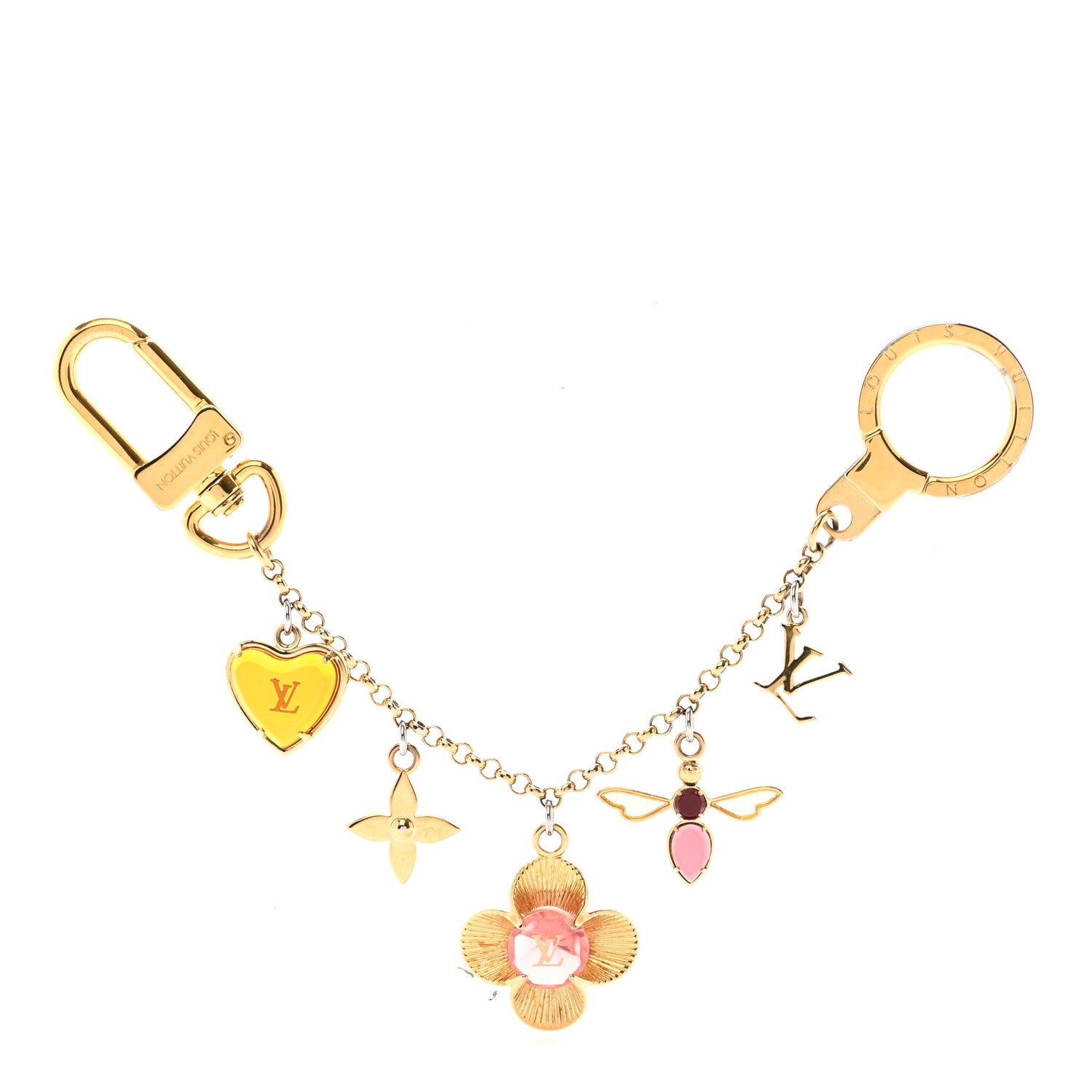 Louis Vuitton ゴールド フラワーチャーム Louis Vuitton Bee Flower Chain Key Charm 1303396 – FASHIONPHILE