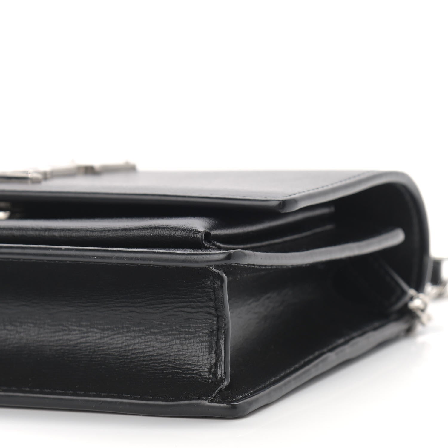 Saint Laurent Calfskin Monogram Sunset Chain Wallet Black 8 of 9