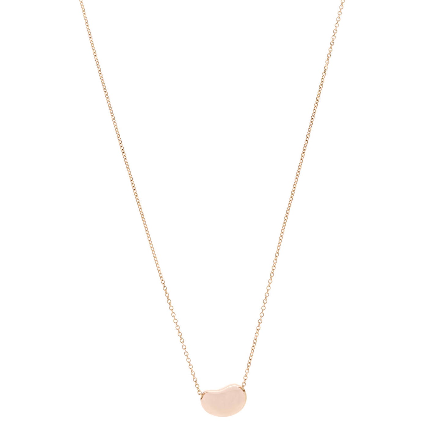 18K Rose Gold 12mm Elsa Peretti Bean Pendant Necklace