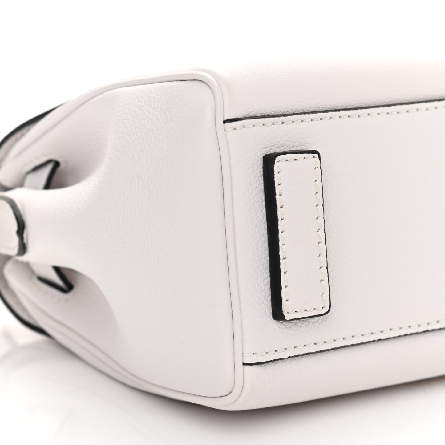 Grained Calfskin Small La Medusa Top Handle Bag White