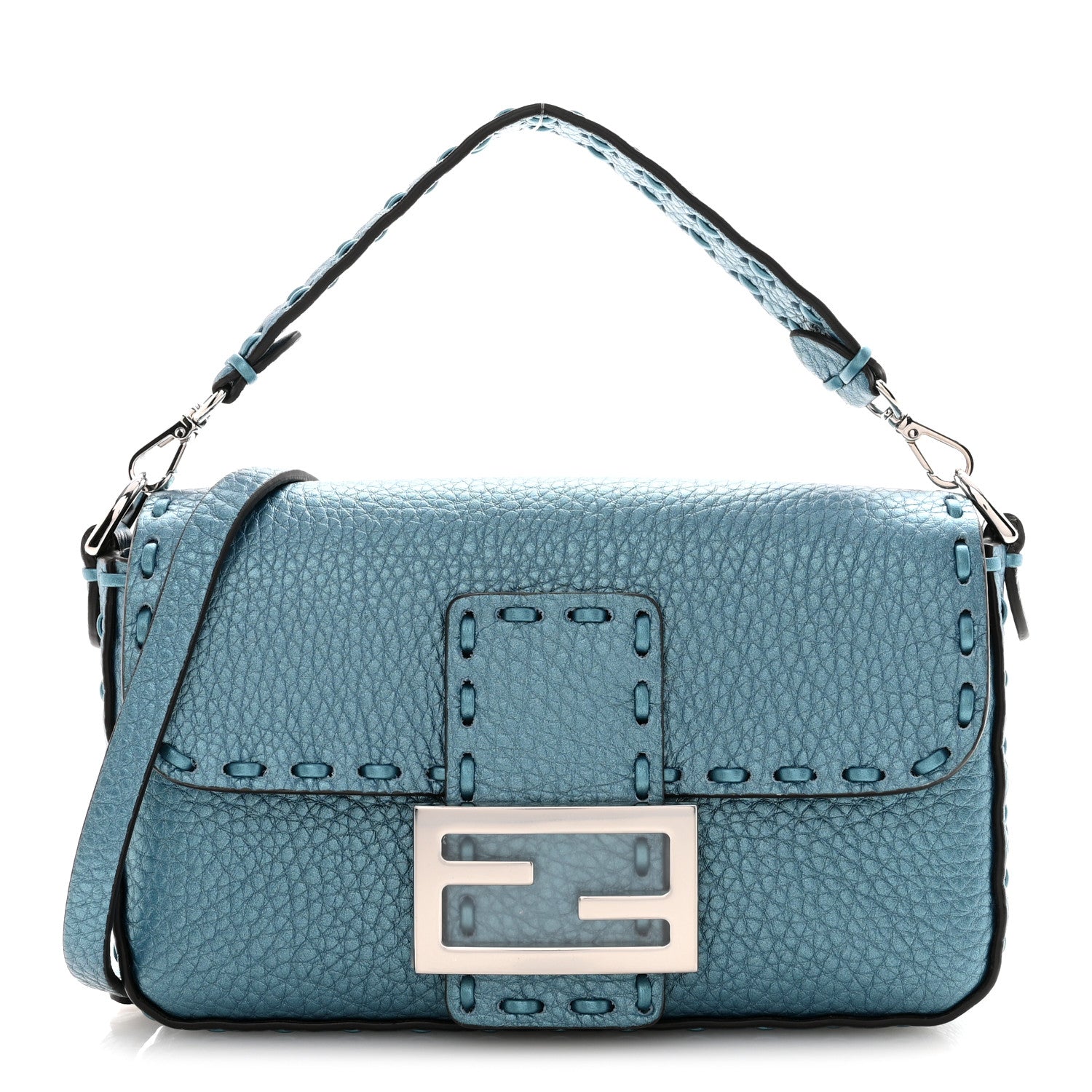 Fendi Metallic Cuoio Roma Sellerissima Nappa Sintetica Tape Stitch