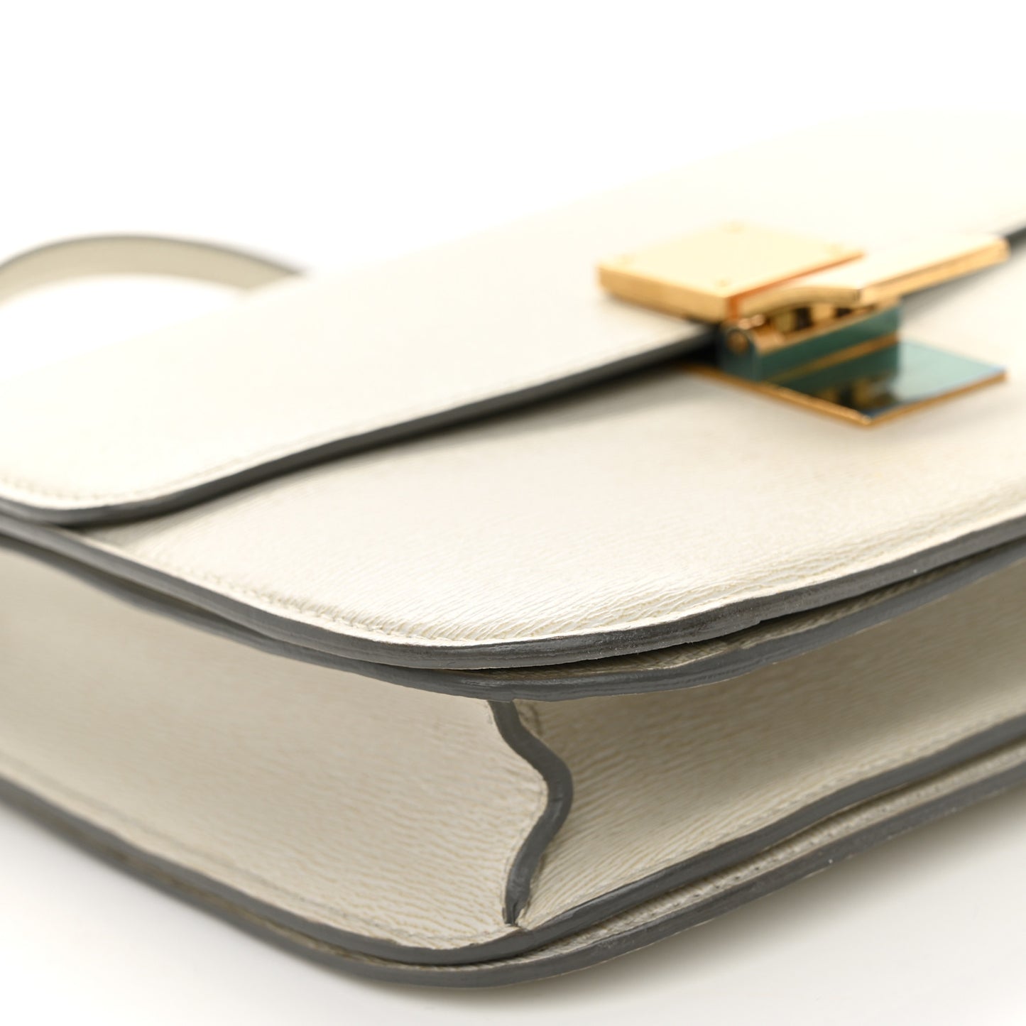 Liege Calfskin Medium Classic Box Flap Bag Pale Grey