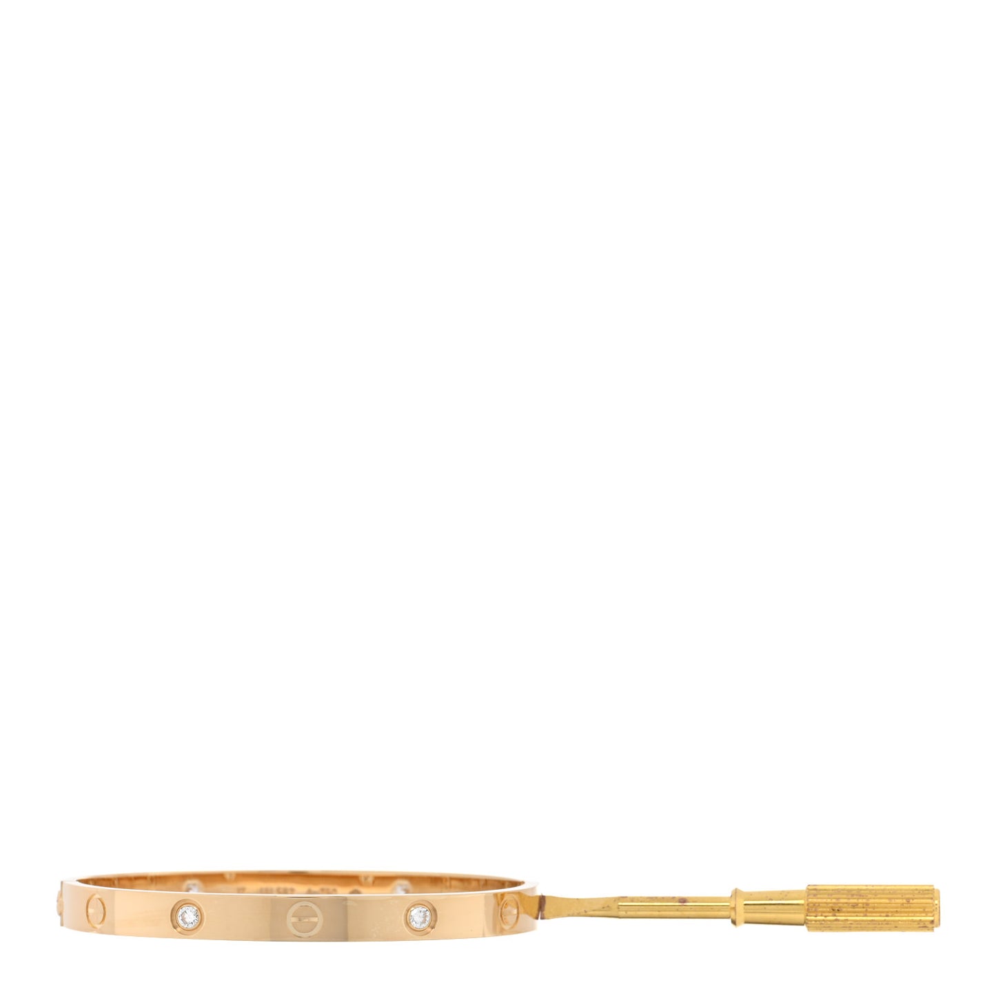 18K Pink Gold 4 Diamond LOVE Bracelet 17