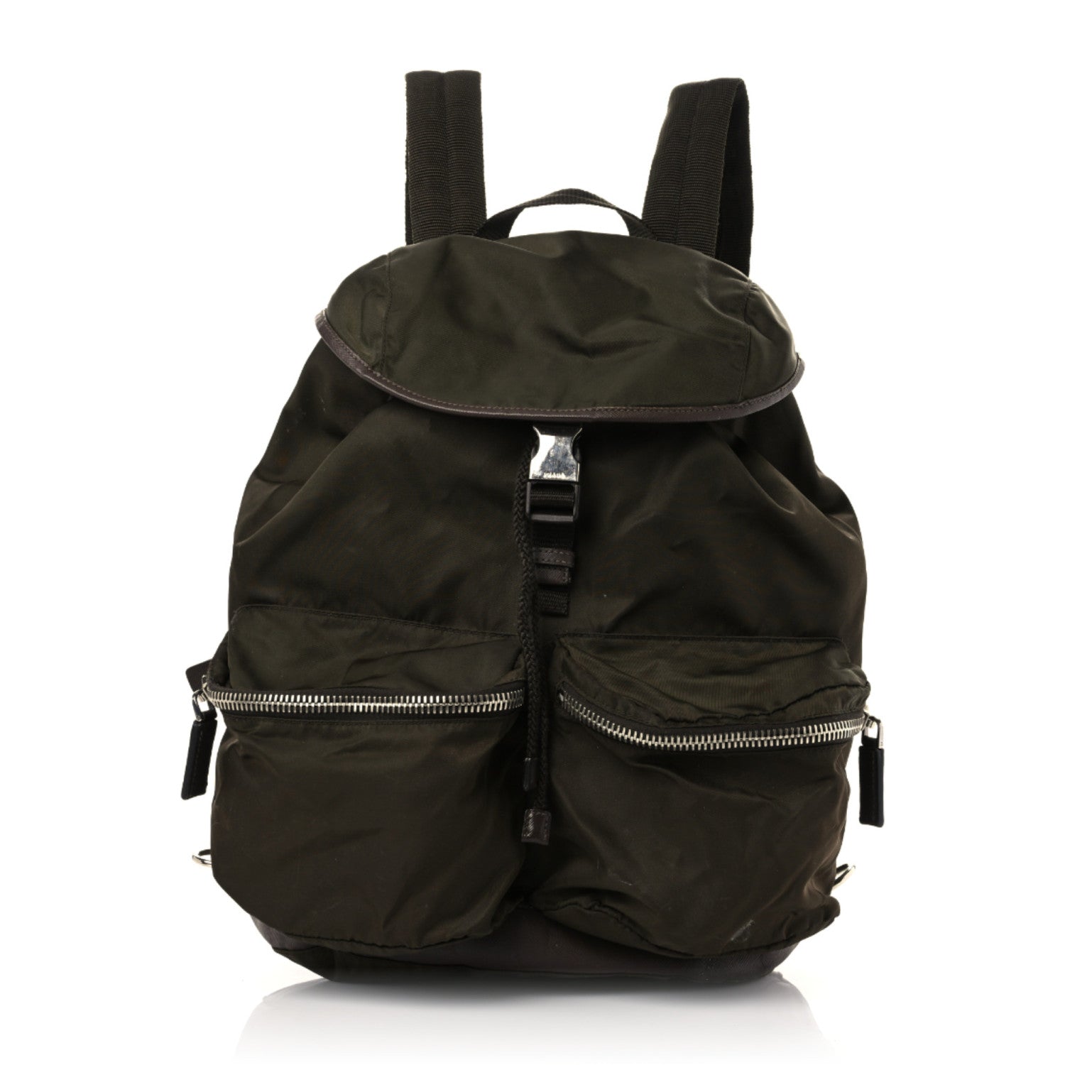 Prada Backpack Khaki Green Mimetico Tessuto Prada Tessuto Nylon Camo/Plaid Backpack – The Luxury  main image 2