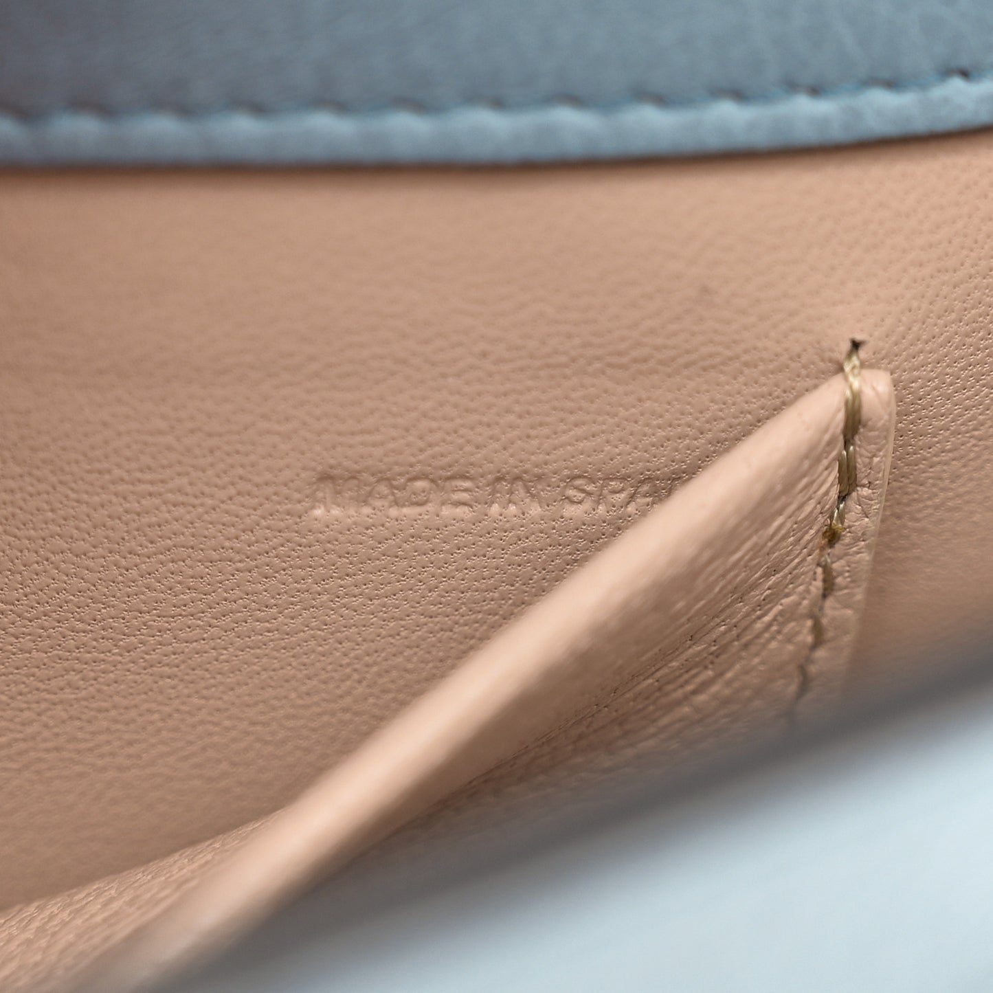 Calfskin Small Nile Bracelet Minaudiere Bag Washed Blue