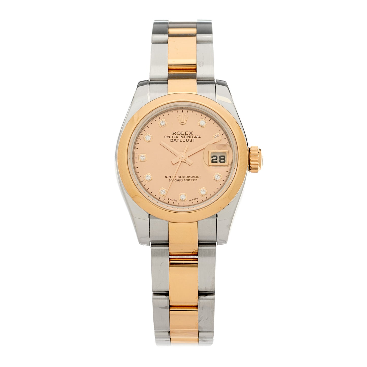 Stainless Steel 18K Everose Gold Diamond 26mm Oyster Perpetual Datejust Watch Champagne 179161