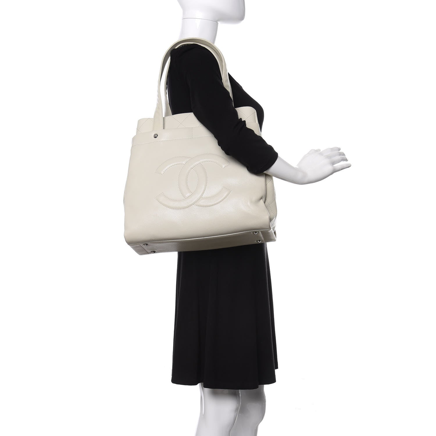 Chanel Caviar Executive Cerf Shopper Tote Beige 2 of 9