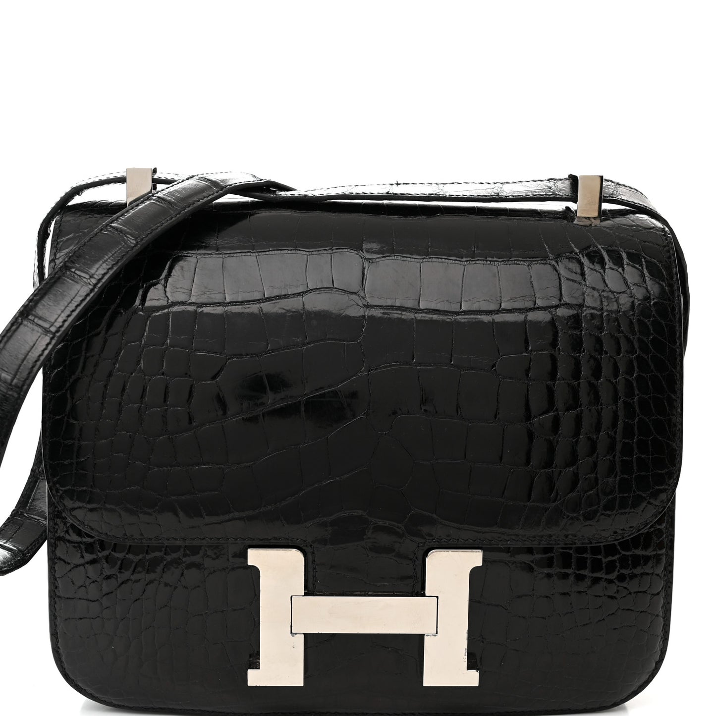 Shiny Alligator Constance 24 Black