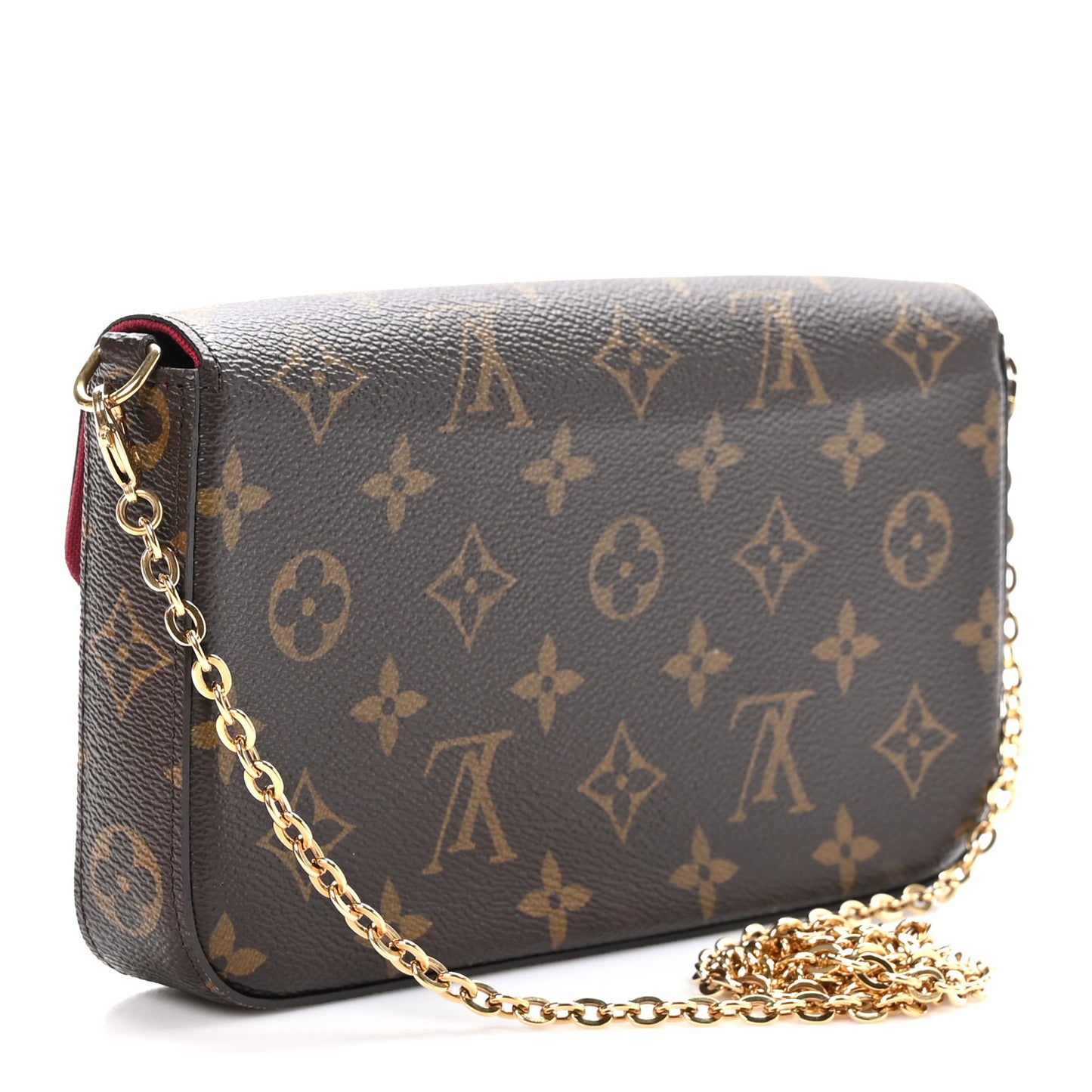 Monogram Pochette Felicie Chain Wallet Fuchsia