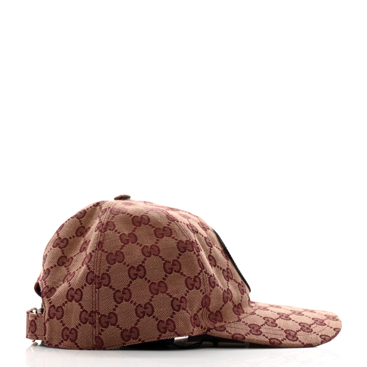 Gucci Monogram Textured Dollar Calfskin Zeno Baseball Hat L Camel Bordeaux 5 of 10