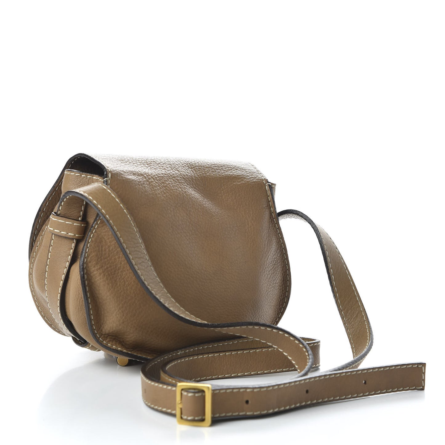 Calfskin Mini Marcie Round Crossbody Bag Nut